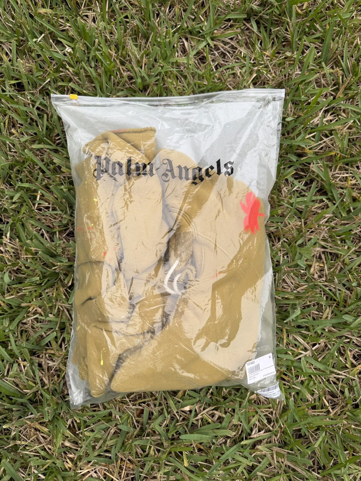 Palm Angels Palm Angels Khaki Cotton Hoodie Paint Splatter Overhood Size US XL / EU 56 / 4 - 6 Thumbnail
