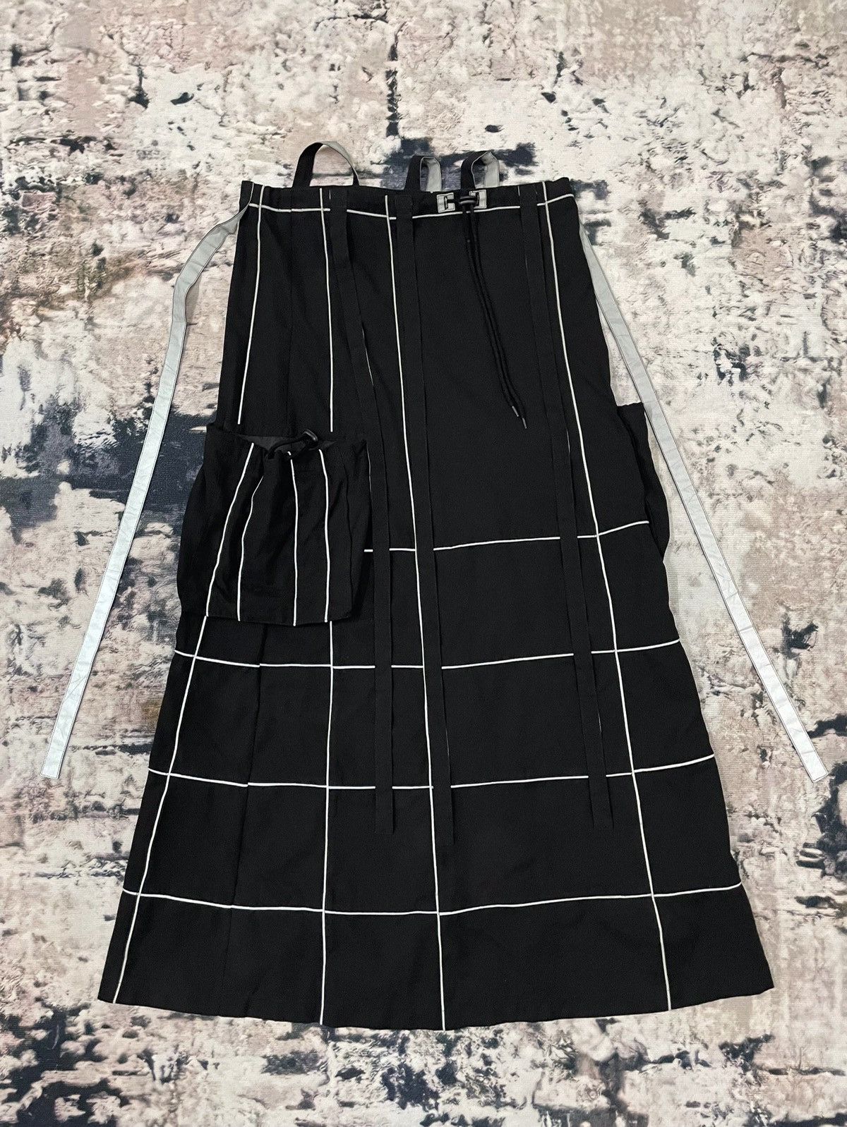 Japanese Brand VINTAGE Y2K ILLIG BONDAGE CARGO WIDE MAXI SKIRT Size 32" / US 10 / IT 46 - 2 Thumbnail
