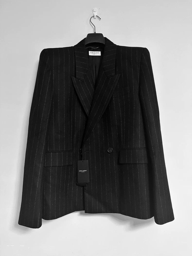 Saint Laurent Paris saint Laurent paris23fw Shoulder Pad Wool Stripe blazer 25 Size 50R - 1 Thumbnail
