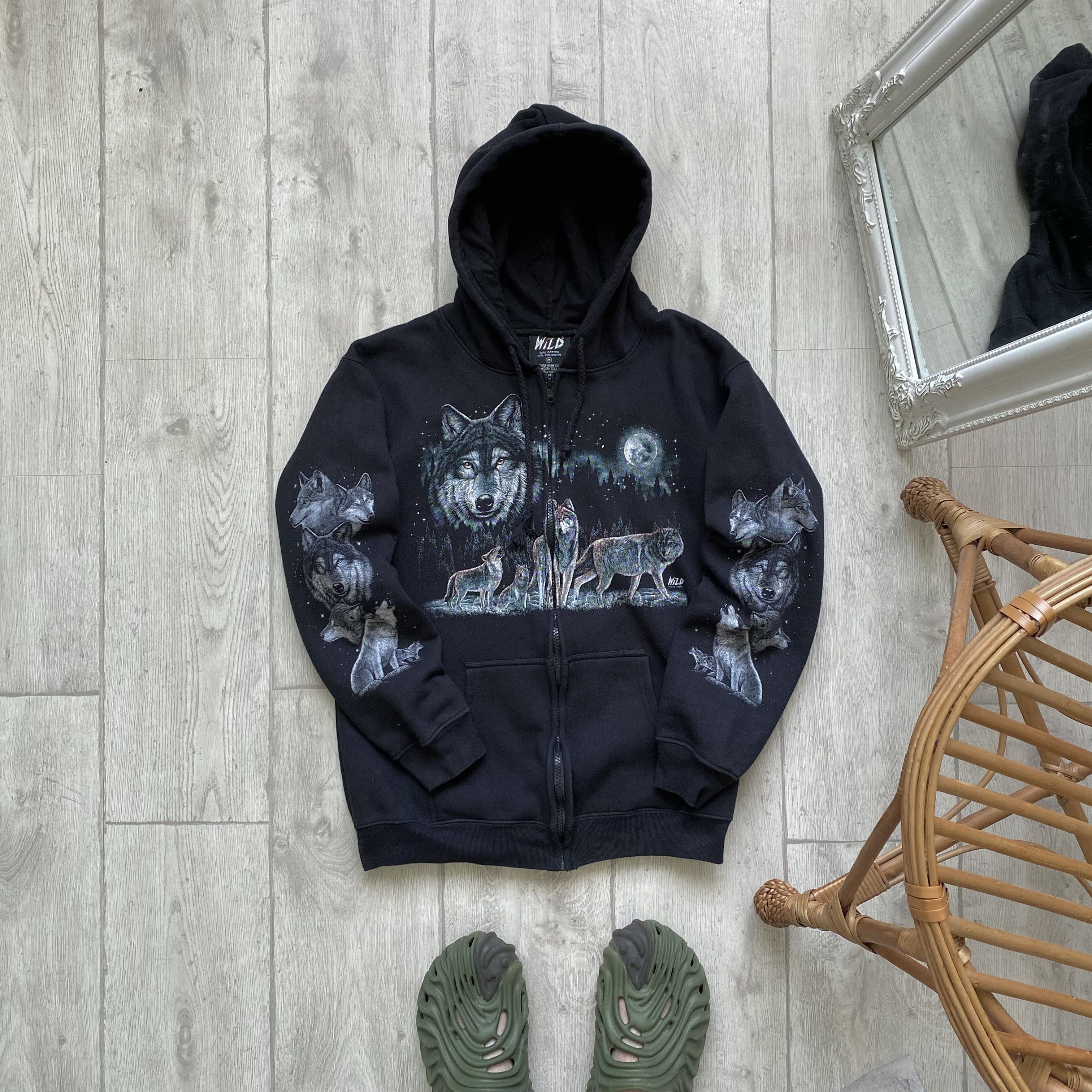 The Mountain 🐺Vintage Wild Wool logo zip up hoodie Y2K Size US XS / EU 42 / 0 - 2 Thumbnail