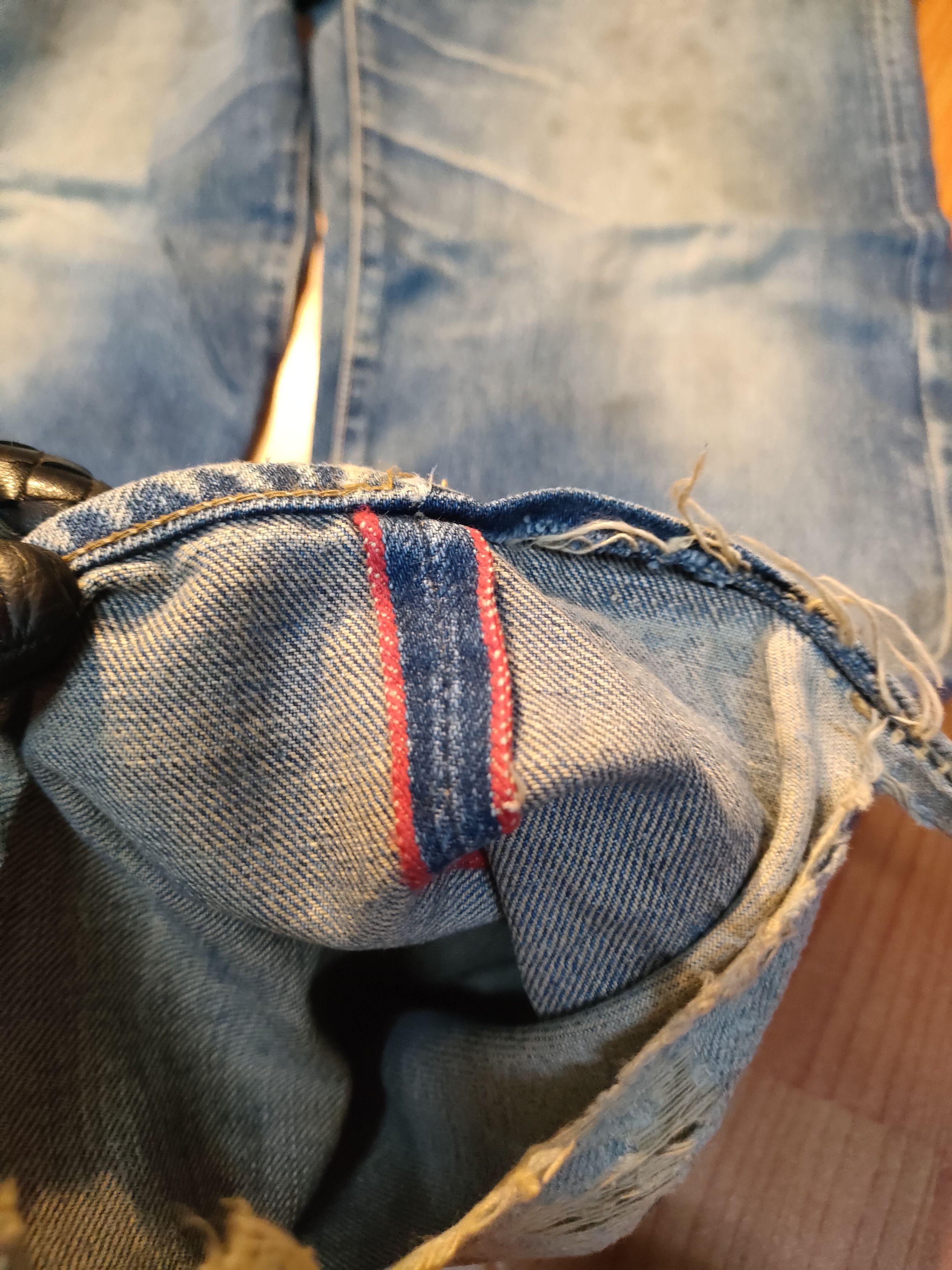 Japanese Brand Distressed H.R Market Selvedge Jeans Size US 33 - 6 Thumbnail