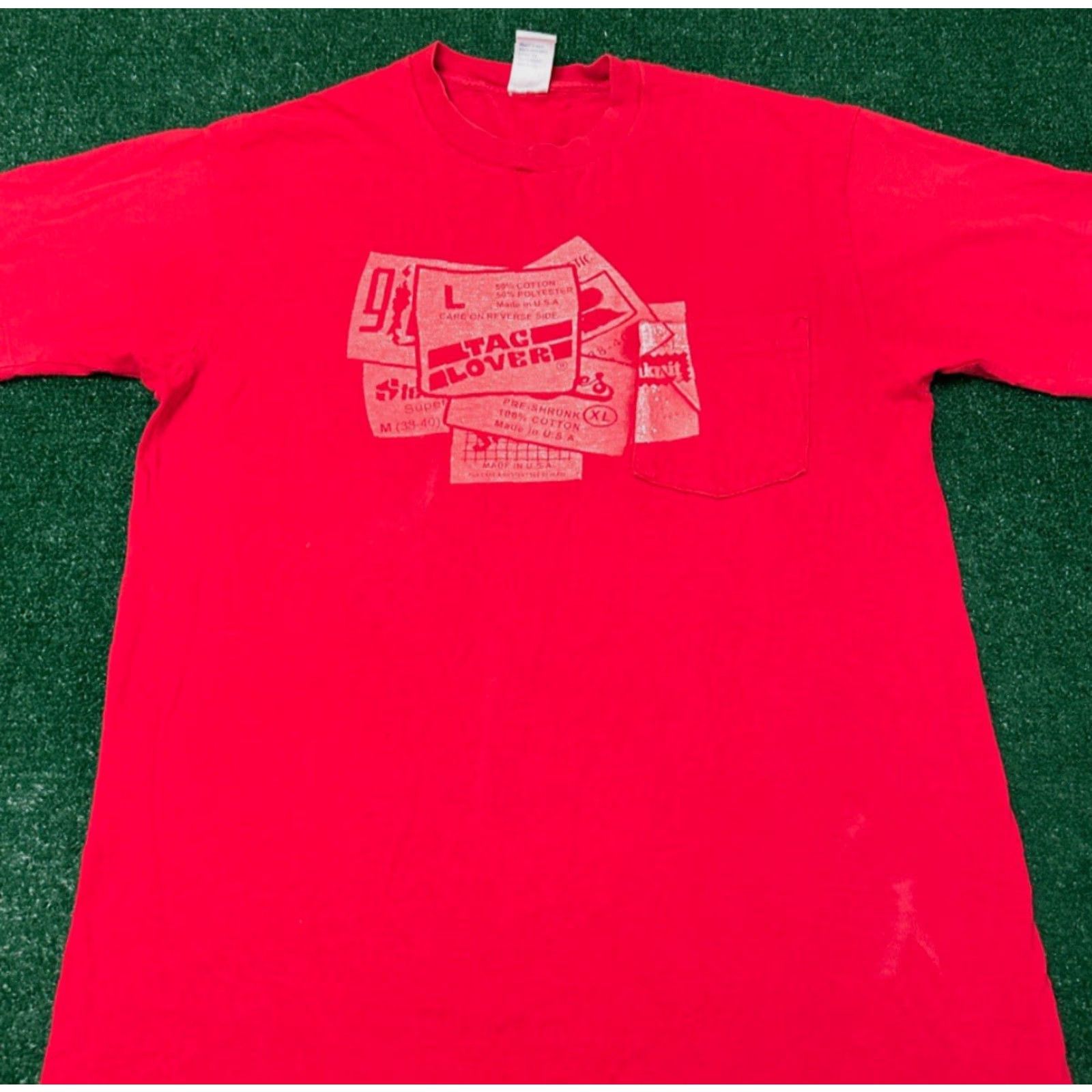 Vintage VINTAGE 90s Tag Lover Shirt Mens Size M Red VTG Shirt 90s 80s USA Tag Promo Gift Short Sleeve T-Shirt Size US M / EU 48-50 / 2 - 4 Thumbnail
