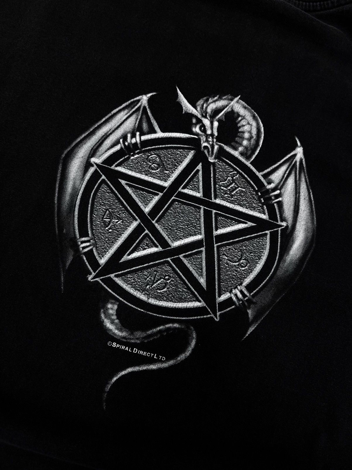 Other Vintage Spiral Direct T Shirt Dragon Pentagram Print Rock Size US L / EU 52-54 / 3 - 10 Thumbnail