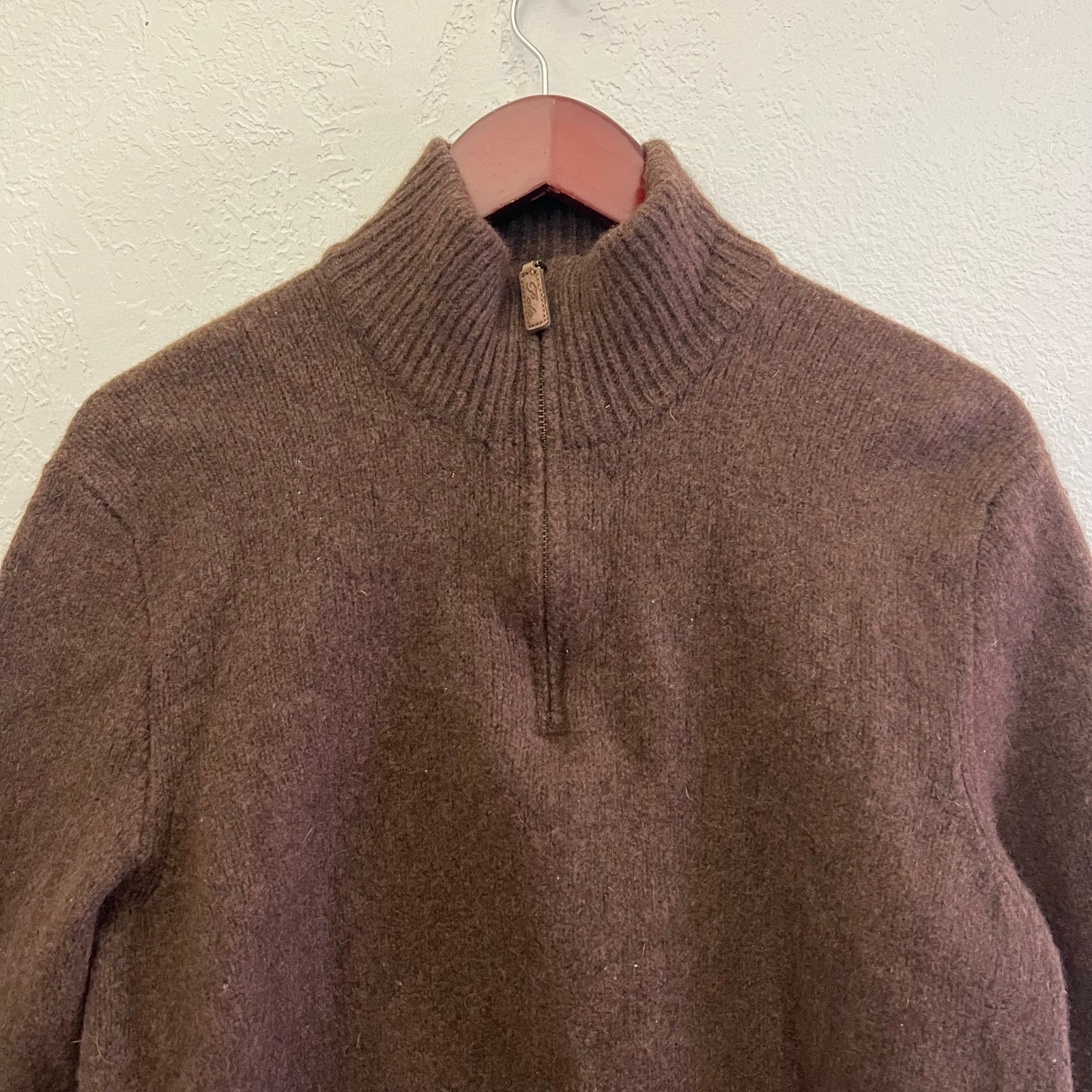 Polo Ralph Lauren Polo Ralph Lauren Wool Angora Quarter Zip Sweater Brown XL Size US XL / EU 56 / 4 - 2 Thumbnail