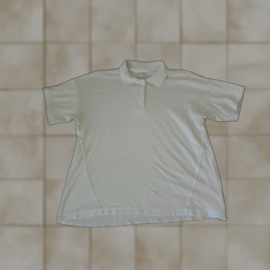 Jantzen VINTAGE Jantzen Polo Shirt Womens Large White 70s Disco Collar Casual Shirt Polo 70s Womens L White Jazz 70s/90s Mens Womens Size L / US 10 / IT 46 - 1 Thumbnail