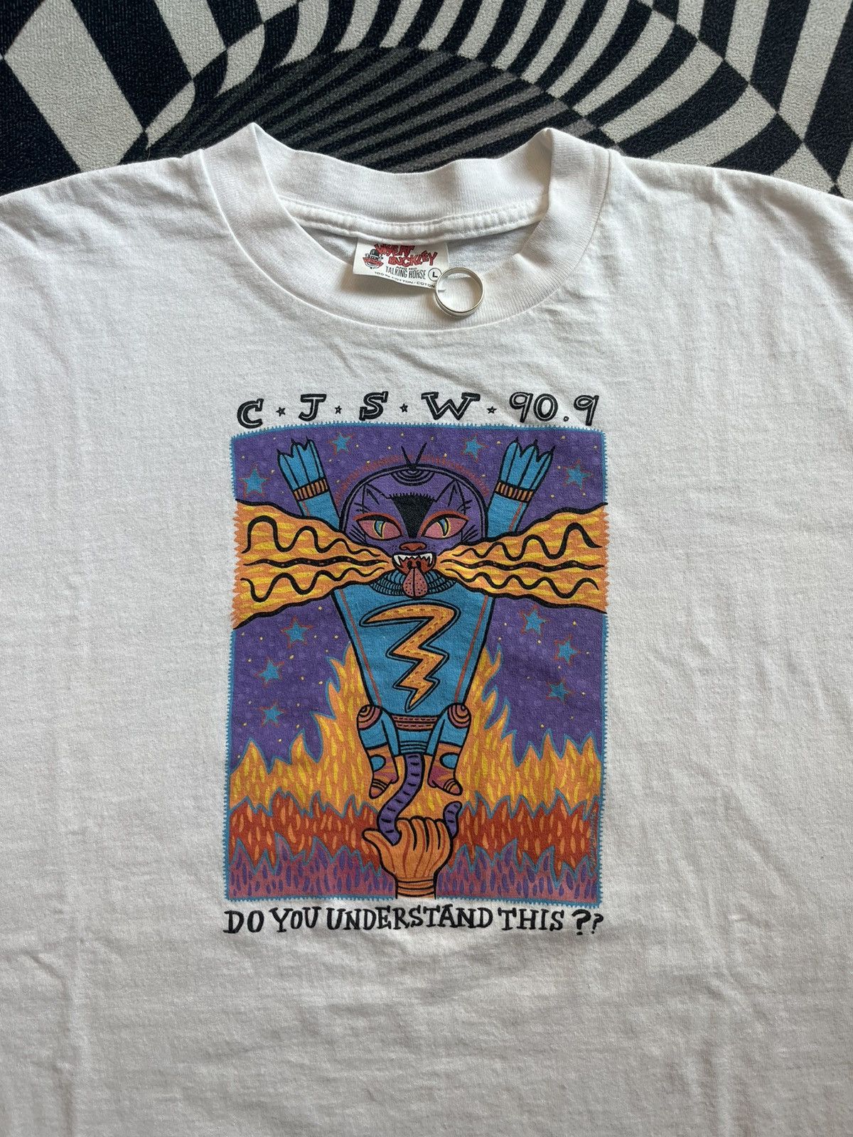Arts & Science Vintage Albert Einstein CJSW 90.9 Art Cat 90’s Tshirt Size US L / EU 52-54 / 3 - 6 Thumbnail