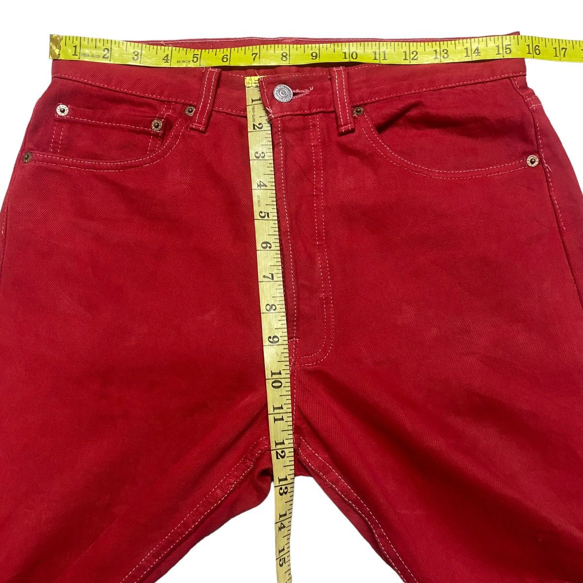 Levi's Vintage 80s Levis 501 Red Jeans Size US 31 - 20 Thumbnail