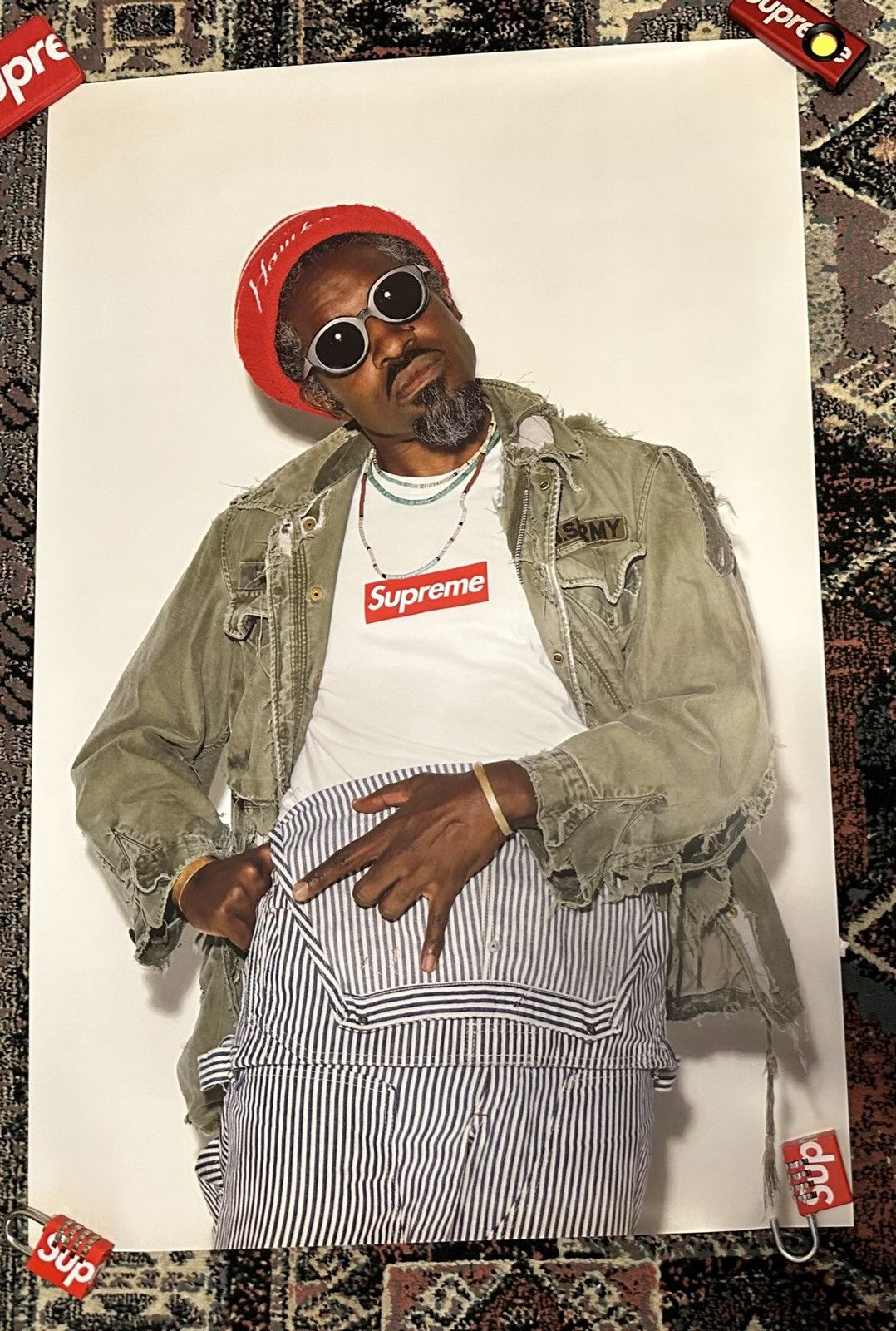 Outkast × Supreme FW22 BRAND NEW SUPREME ANDRE 3000 POSTER RARE PROMO AD DS Size ONE SIZE - 3 Thumbnail