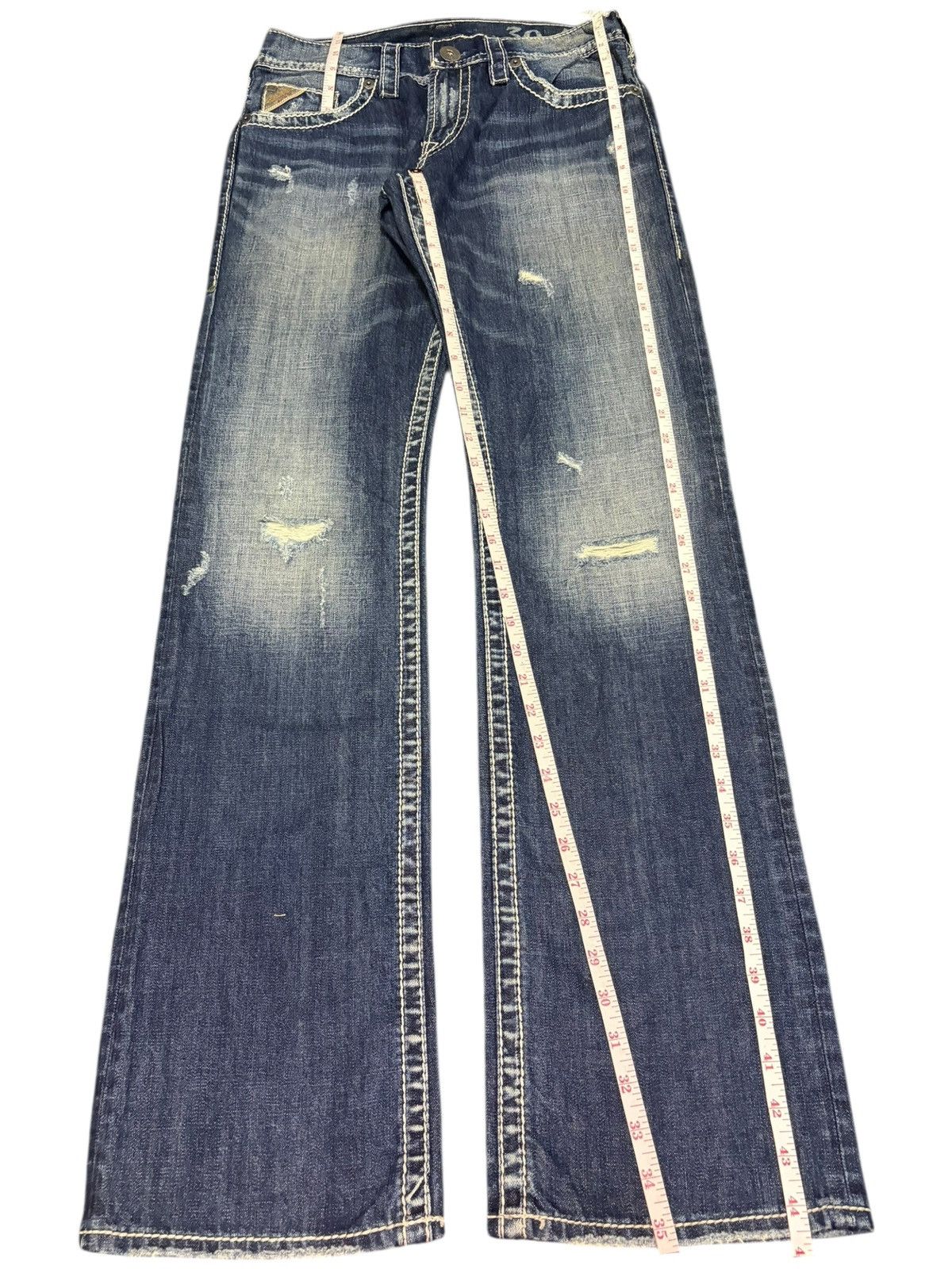 Replay Vintage Japanese Brand Faded Wash Distress Flare Jeans Size US 30 / EU 46 - 7 Thumbnail