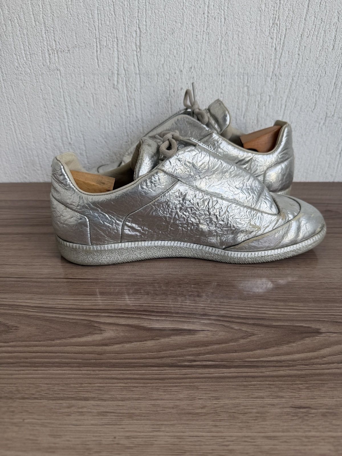 Maison Margiela crinkled metallic silver Future low Size US 11.5 / EU 44-45 - 12 Thumbnail
