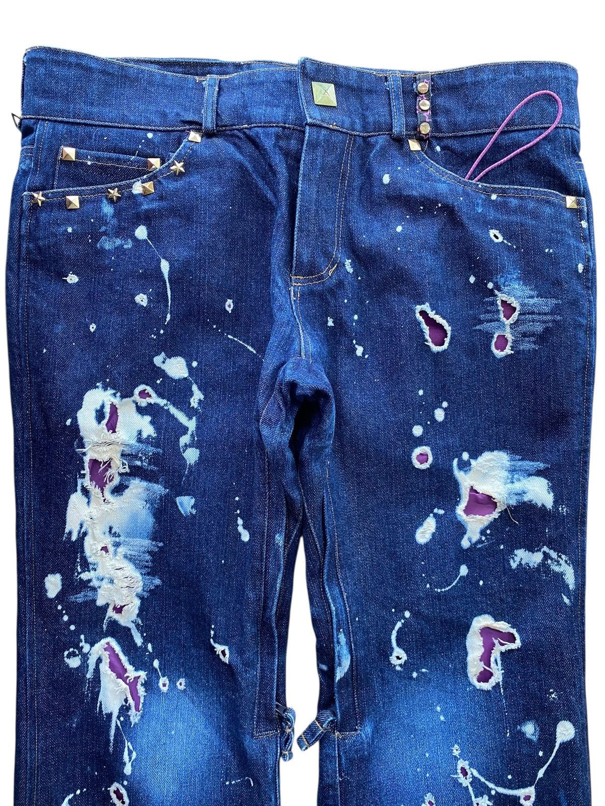 Japanese Brand Japanese Brand Paint Splatter Style Flare Denim Size US 36 / EU 52 - 2 Thumbnail