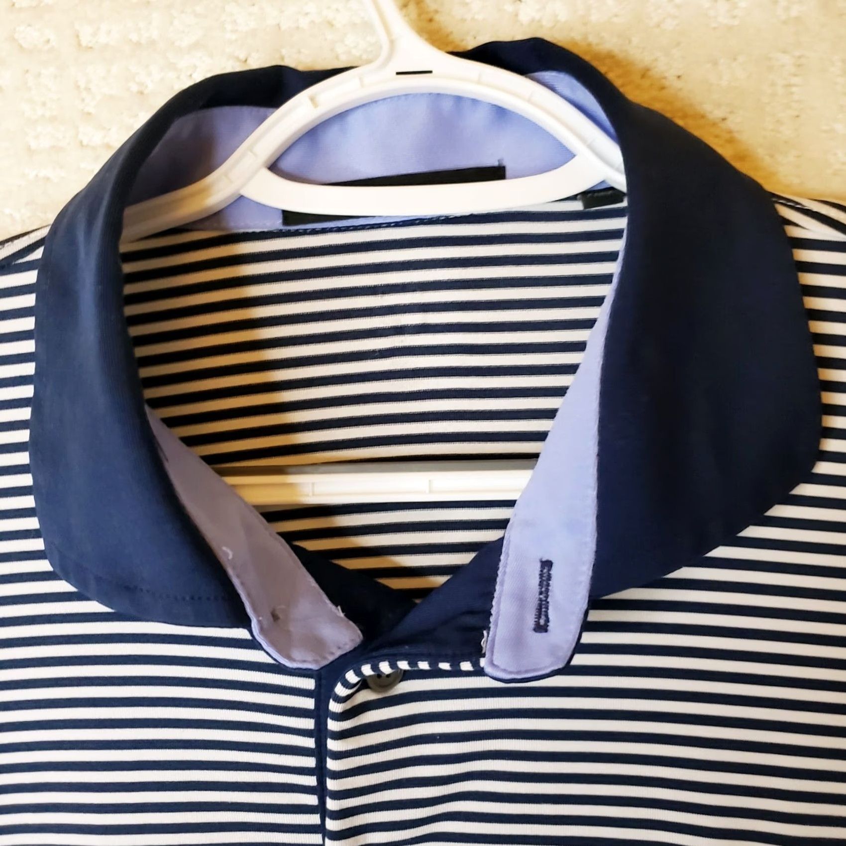 Vintage Greyson Polo Shirt Mens M Blue Stripe Performance Stretch Short Sleeve Golf Shirt Size US M / EU 48-50 / 2 - 5 Thumbnail
