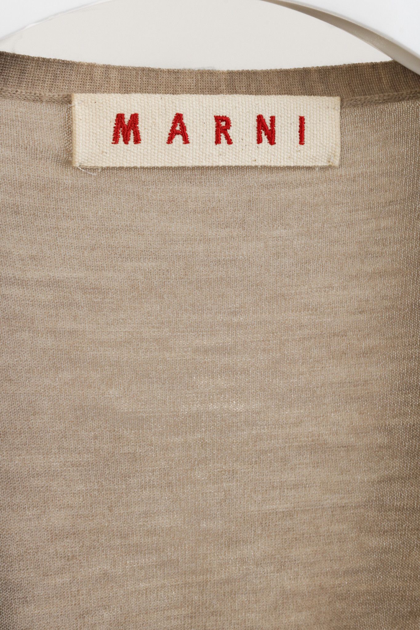 Marni Marni Oatmeal Brown Cashmere V-Neck Cardigan Size S / US 4 / IT 40 - 4 Thumbnail