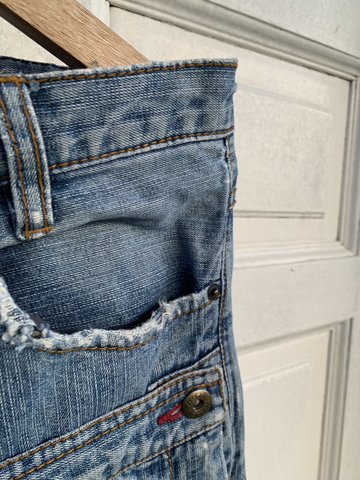 Japanese Brand Kissmark doubleknee patchwork jeans Size US 31 - 6 Thumbnail