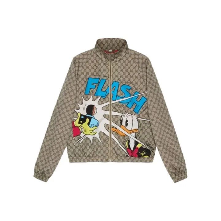 未使用級 グッチ ディズニー ドナルドダッグ モノグラム ブルゾン ジャケット 未使用級 グッチ ディズニー ドナルドダッグ モノグラム