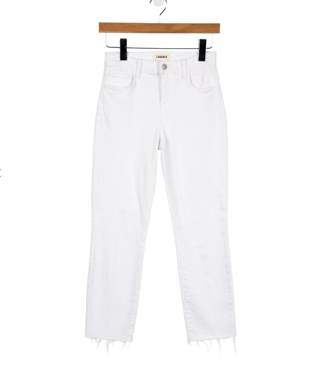L'AGENCE Sada Mid-Rise Cropped Slim Raw Hem Cotton Stretch Jeans Size 23" - 5 Thumbnail