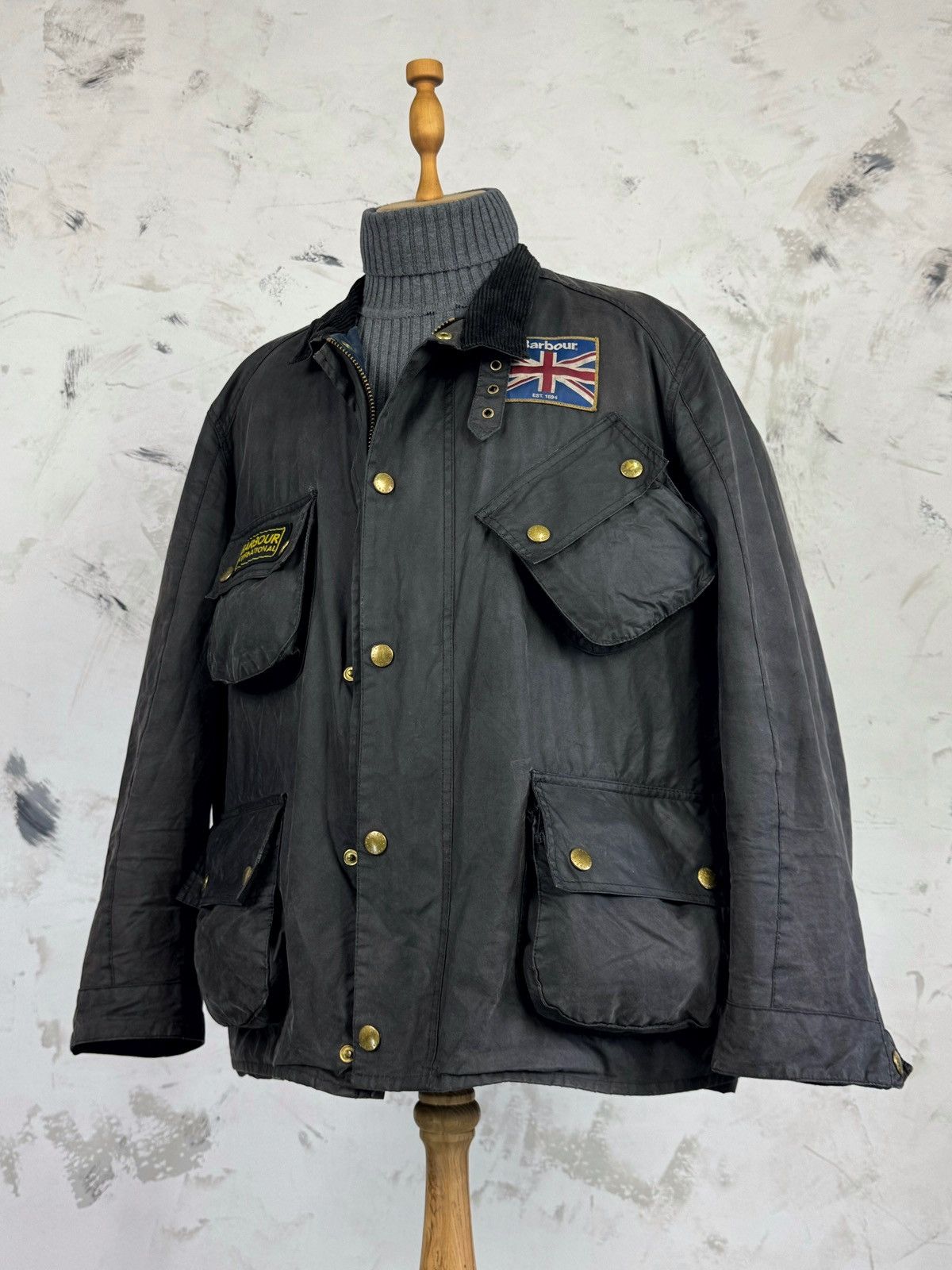 Barbour Barbour International Union Waxed Motorcycle Jacket L - XL Size US XL / EU 56 / 4 - 1 Thumbnail