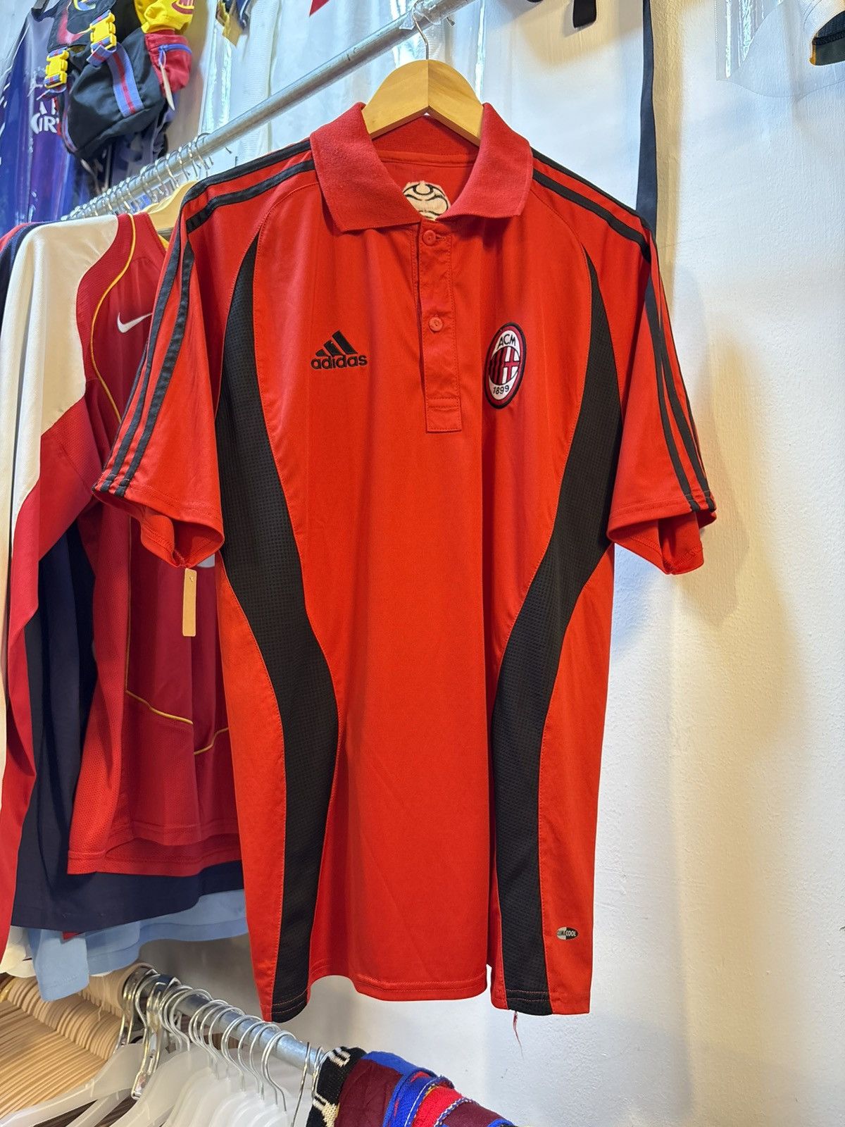 Adidas Vintage 2006-2007 AC Milan Polo Shirt Size US XL / EU 56 / 4 - 1 Thumbnail