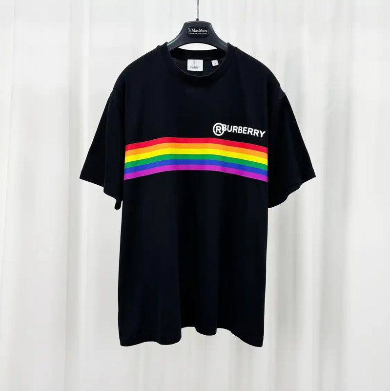 Burberry Burberry Summer Black Cotton Striped T-Shirt Size US M / EU 48-50 / 2 - 1 Thumbnail