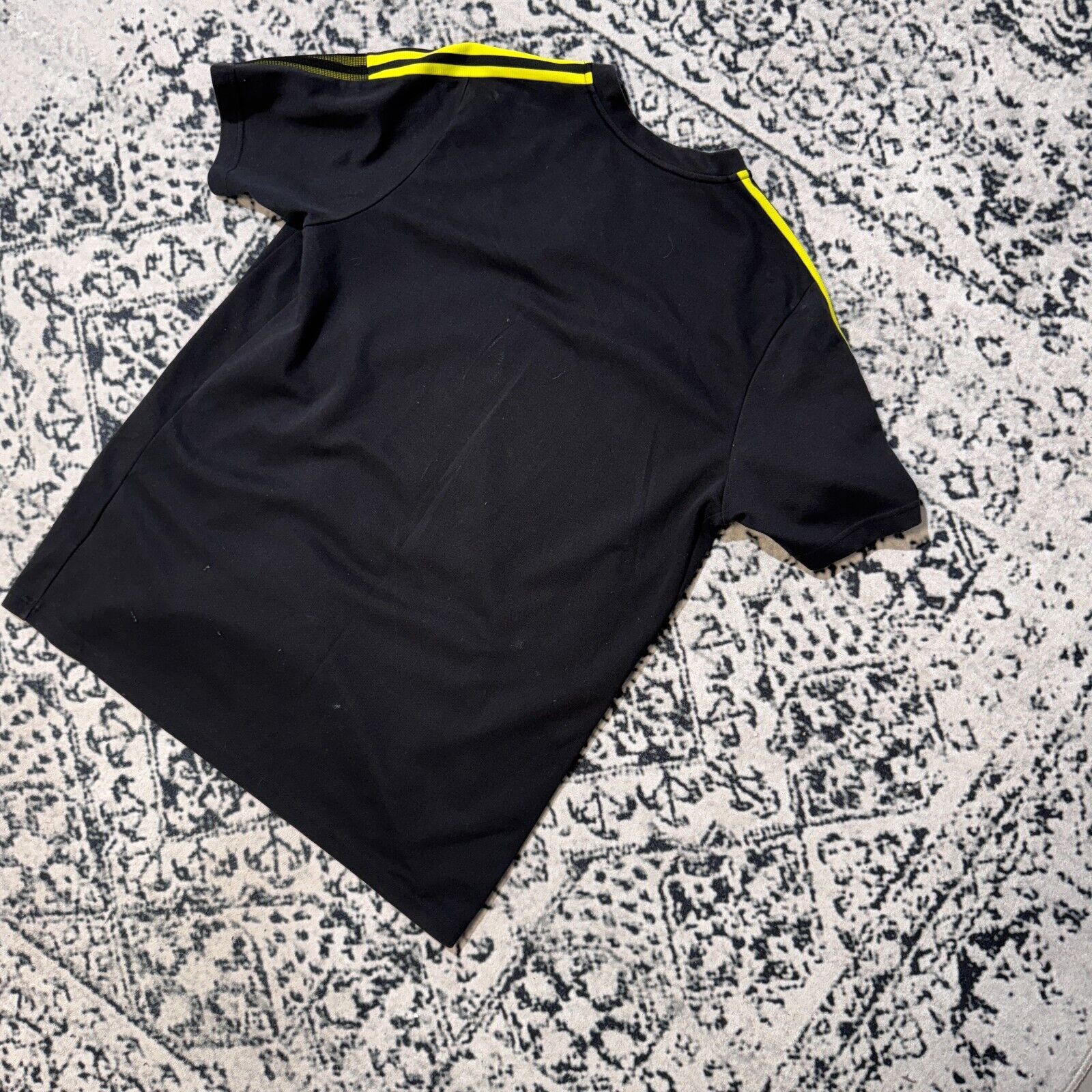 Adidas × Vintage Vintage Adidas Black Polyester Jersey T-Shirt Size L Spelout Size US L / EU 52-54 / 3 - 9 Thumbnail