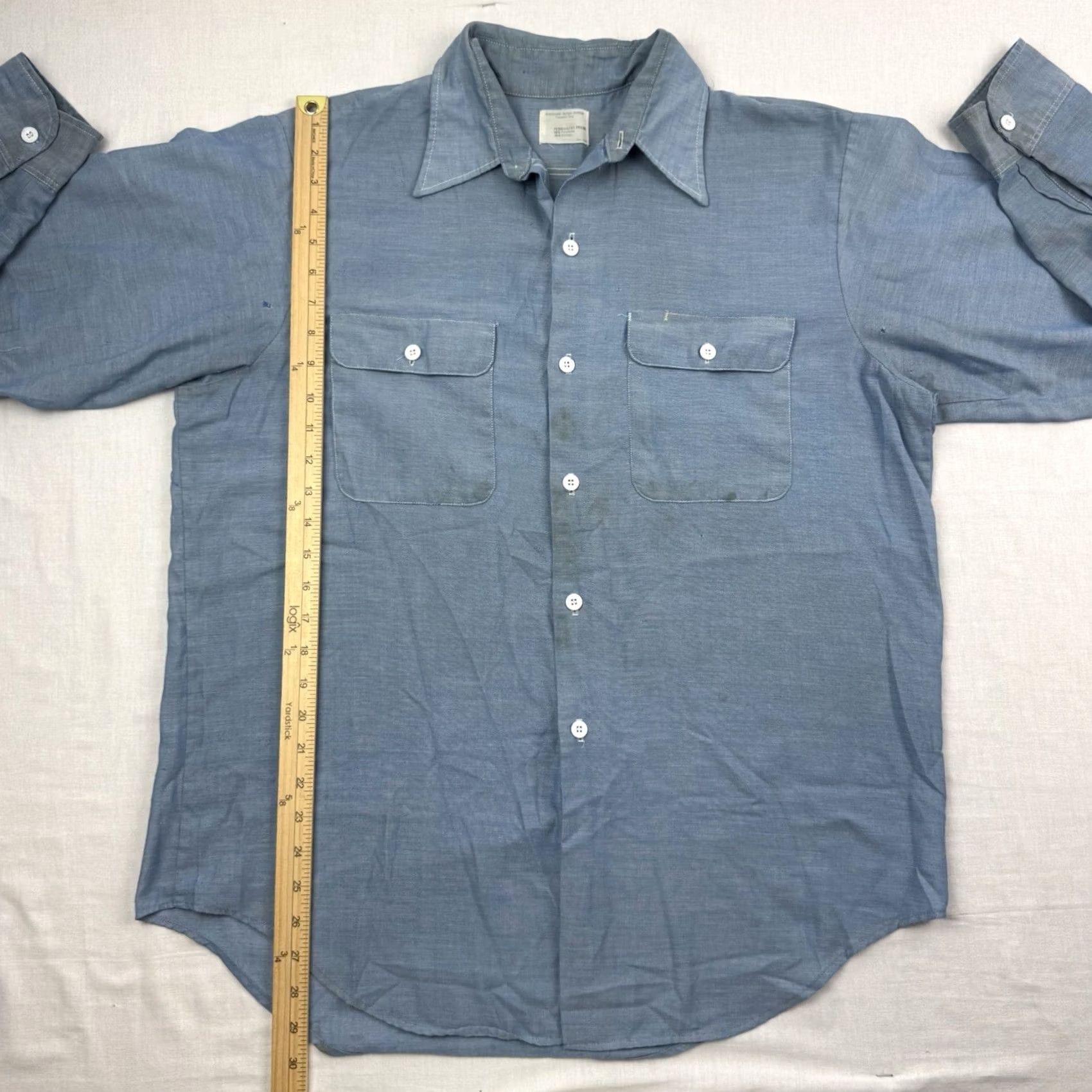 Vintage VINTAGE Big Mac Shirt Mens XL Blue Work Button Adult JCPenney THRASHED 70s American Size US XL / EU 56 / 4 - 7 Thumbnail