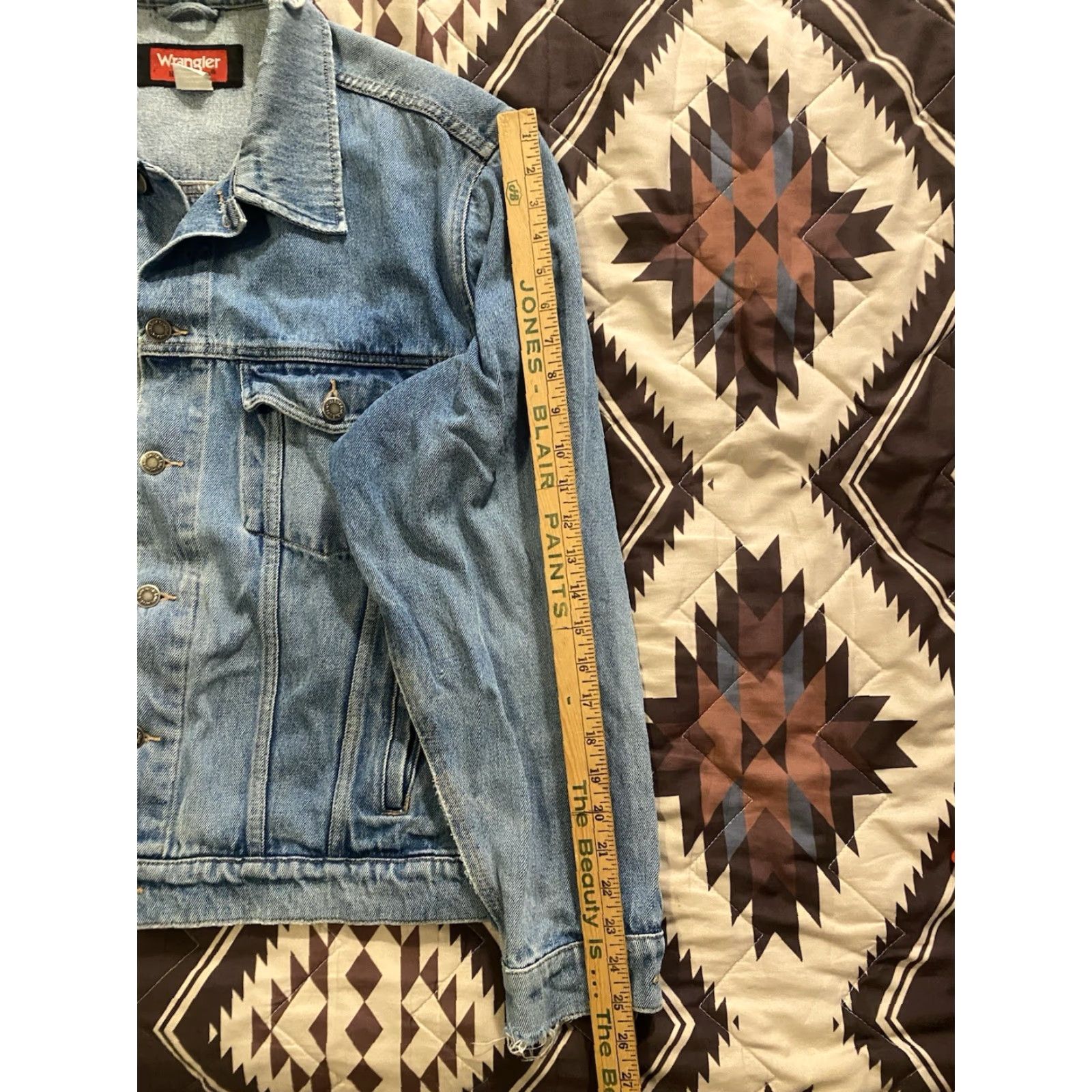 Wrangler VINTAGE Wrangler Hero Denim Trucker Jean Jacket Mens Large Blue Denim Jacket Casual Western 90s Cowboy Size US 33 - 5 Thumbnail