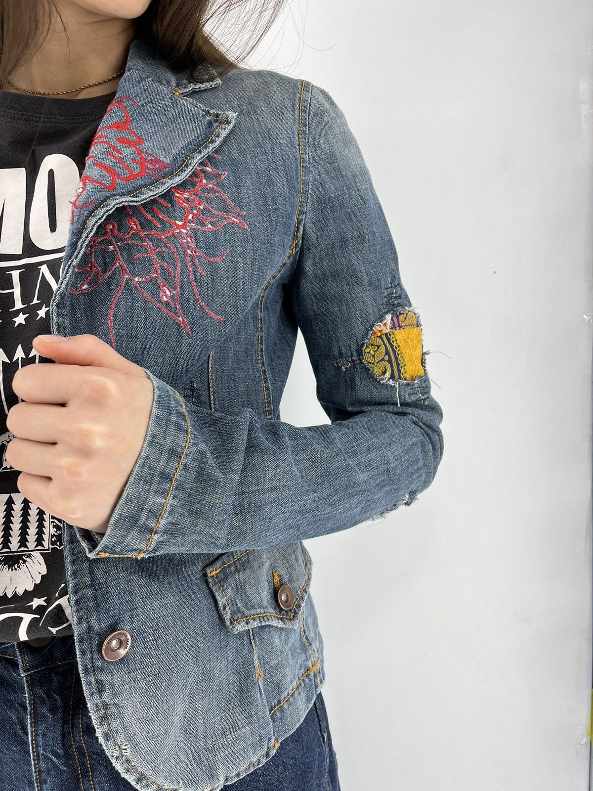 Bray Steve Alan × Japanese Brand Progetti & Prodotti Bray Vintage Y2K Denim Jacket Size S / US 4 / IT 40 - 4 Thumbnail