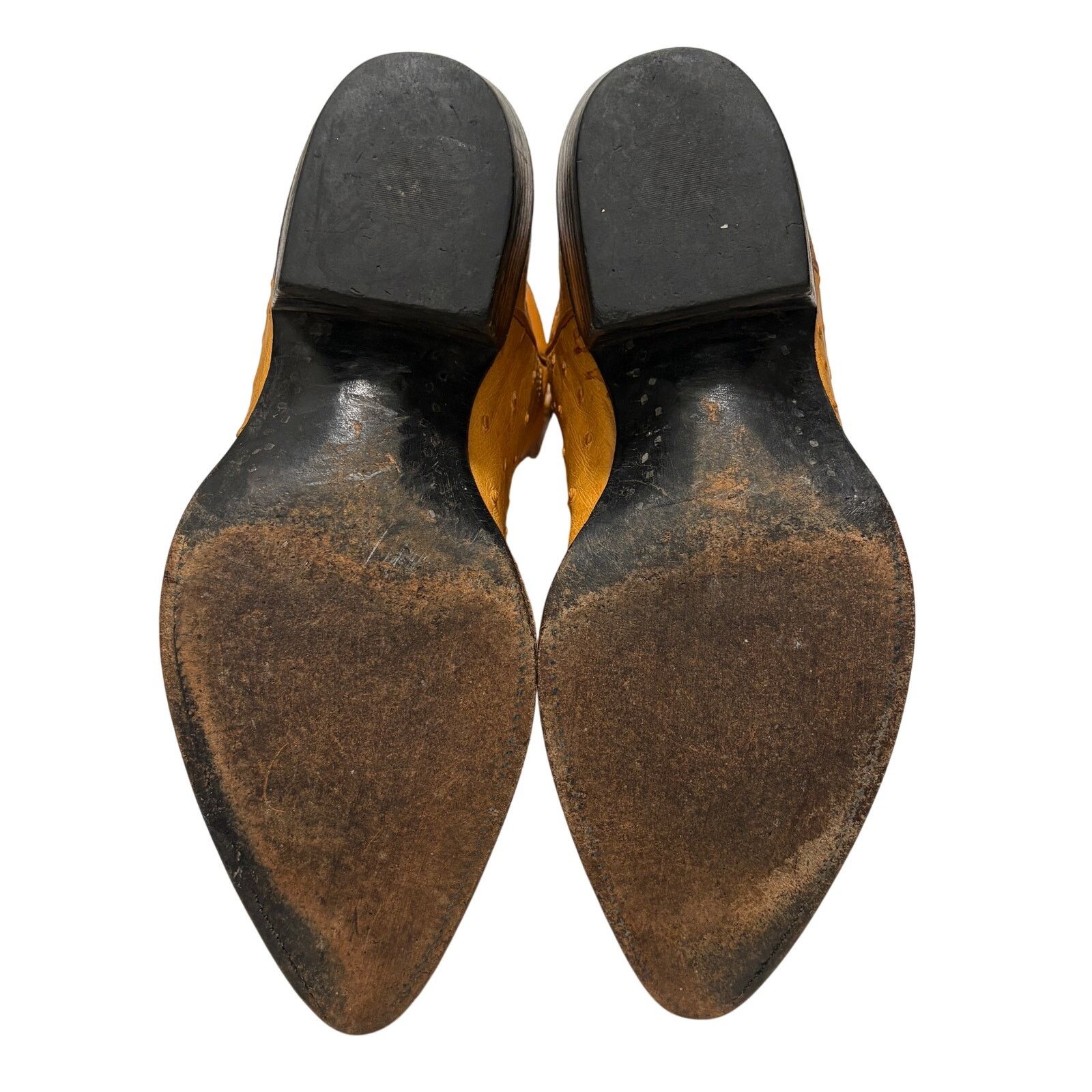 Leather Max Leather Yellow Genuine Ostrich Cowboy Boots 10 1/2 EE Size US 10.5 / EU 43-44 - 5 Thumbnail