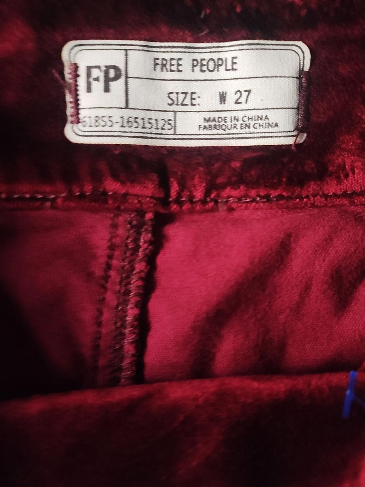 Free People Free People Red Velvet Mini Skirt W27 Size 27" / US 4 / IT 40 - 3 Thumbnail