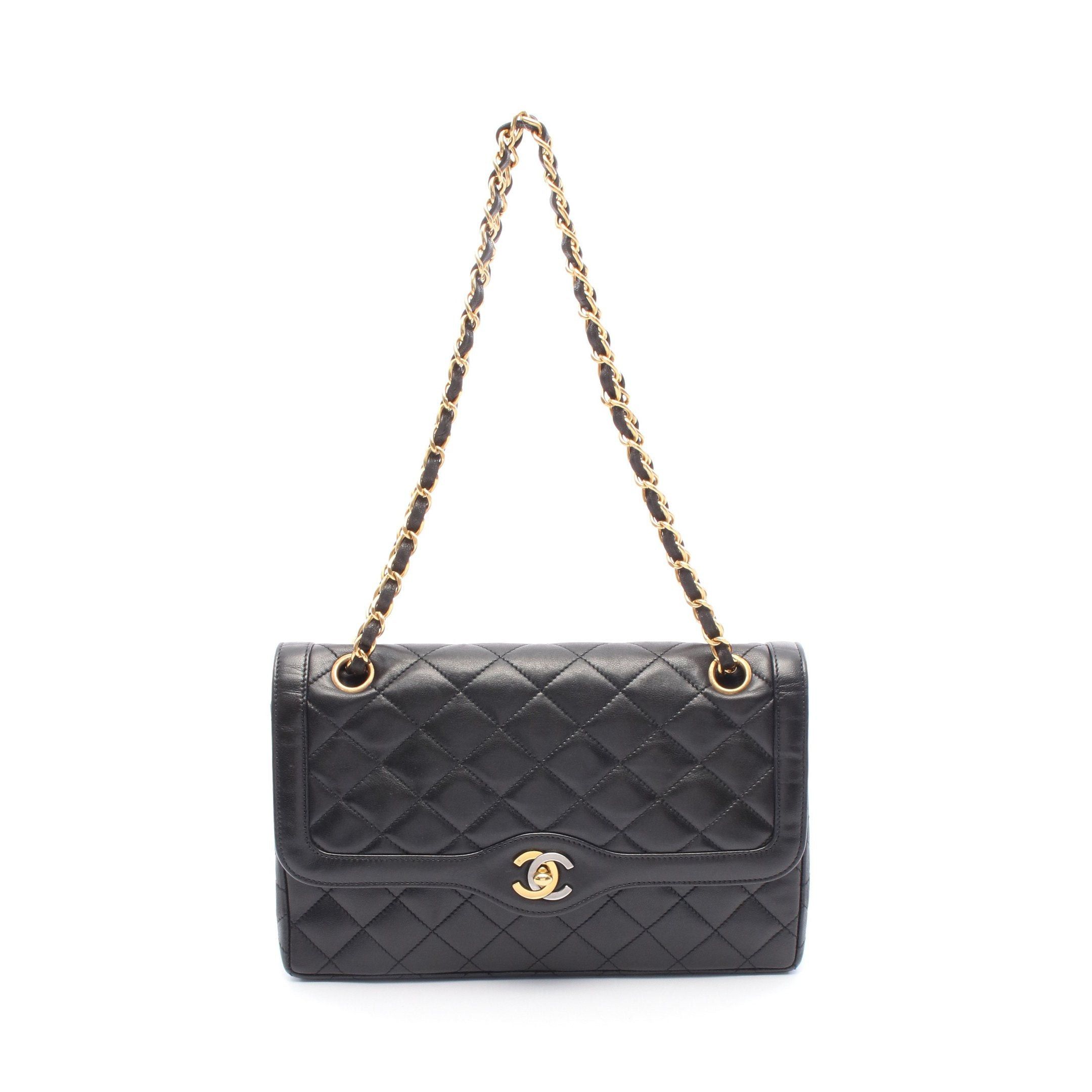 Chanel Chanel Matelasse Paris Exclusive Double Flap Chain Shoulder Bag Lambskin Black Combination Metal Fittings Size ONE SIZE - 1 Thumbnail