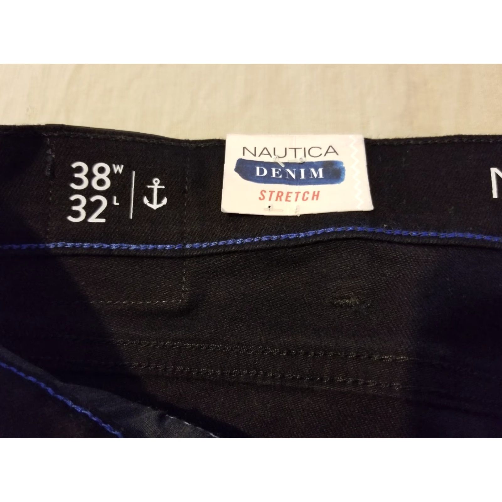 Nautica Nautica Jeans Mens 38x32 Slim Straight Black Denim 5-Pocket Logo Zip Regular Inseam 32 - Machine Washable Cotton Denim Pants Size US 38 / EU 54 - 6 Thumbnail