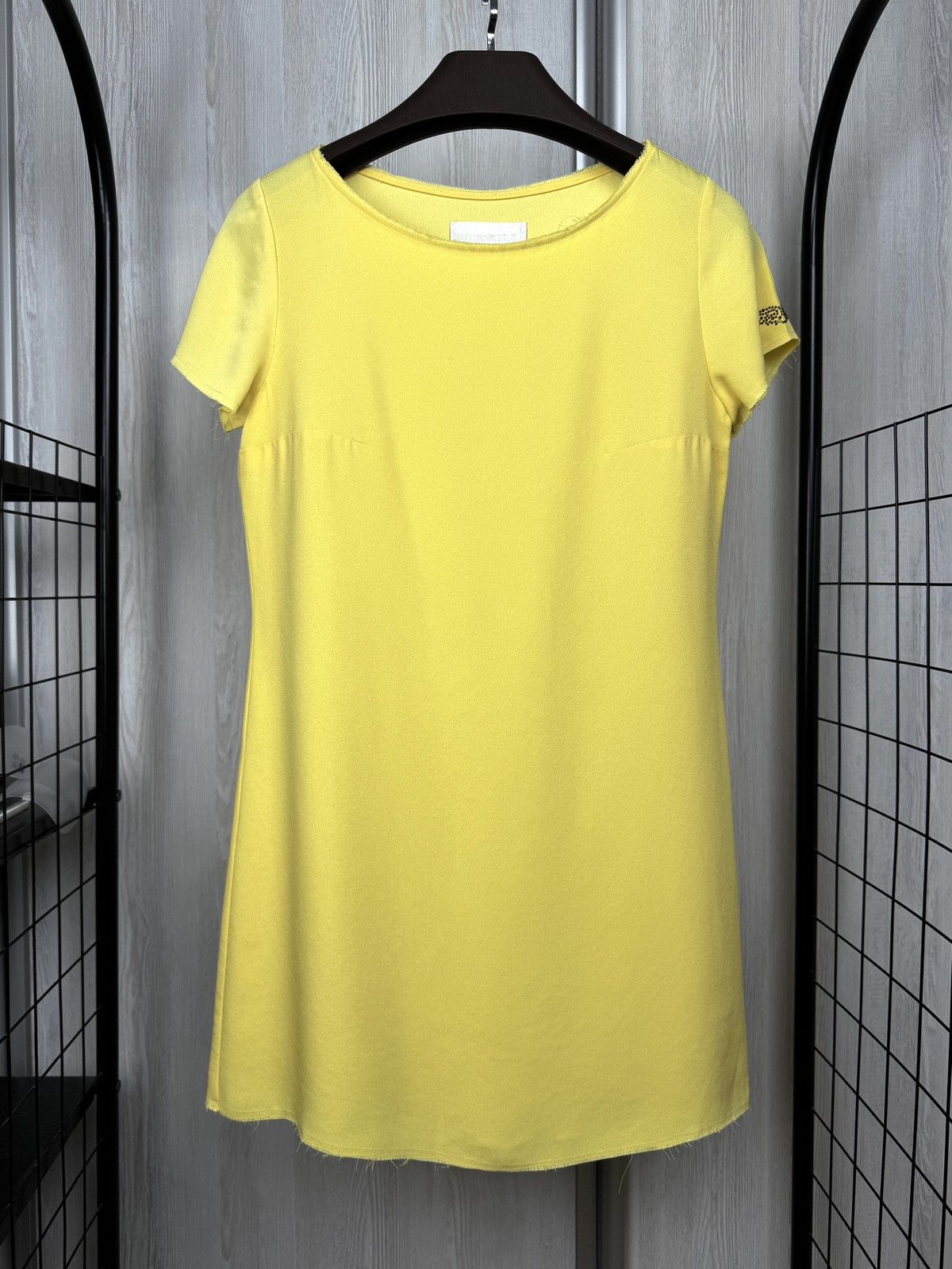 Zadig & Voltaire Zadig & Voltaire Deluxe Rani Yellow Embellished Shift Dress Size S / US 4 / IT 40 - 2 Thumbnail