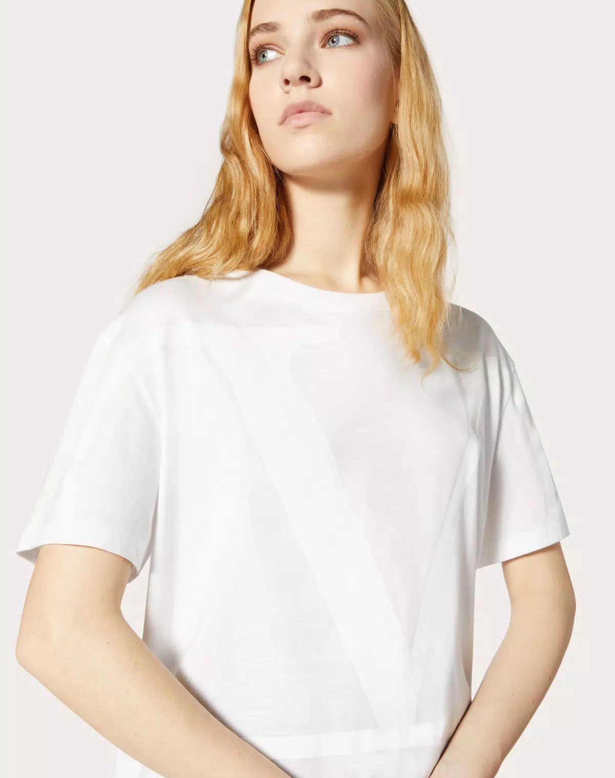 Valentino o1s1wg110625 Short Sleeve T-Shirt in White Size S / US 4 / IT 40 - 5 Thumbnail