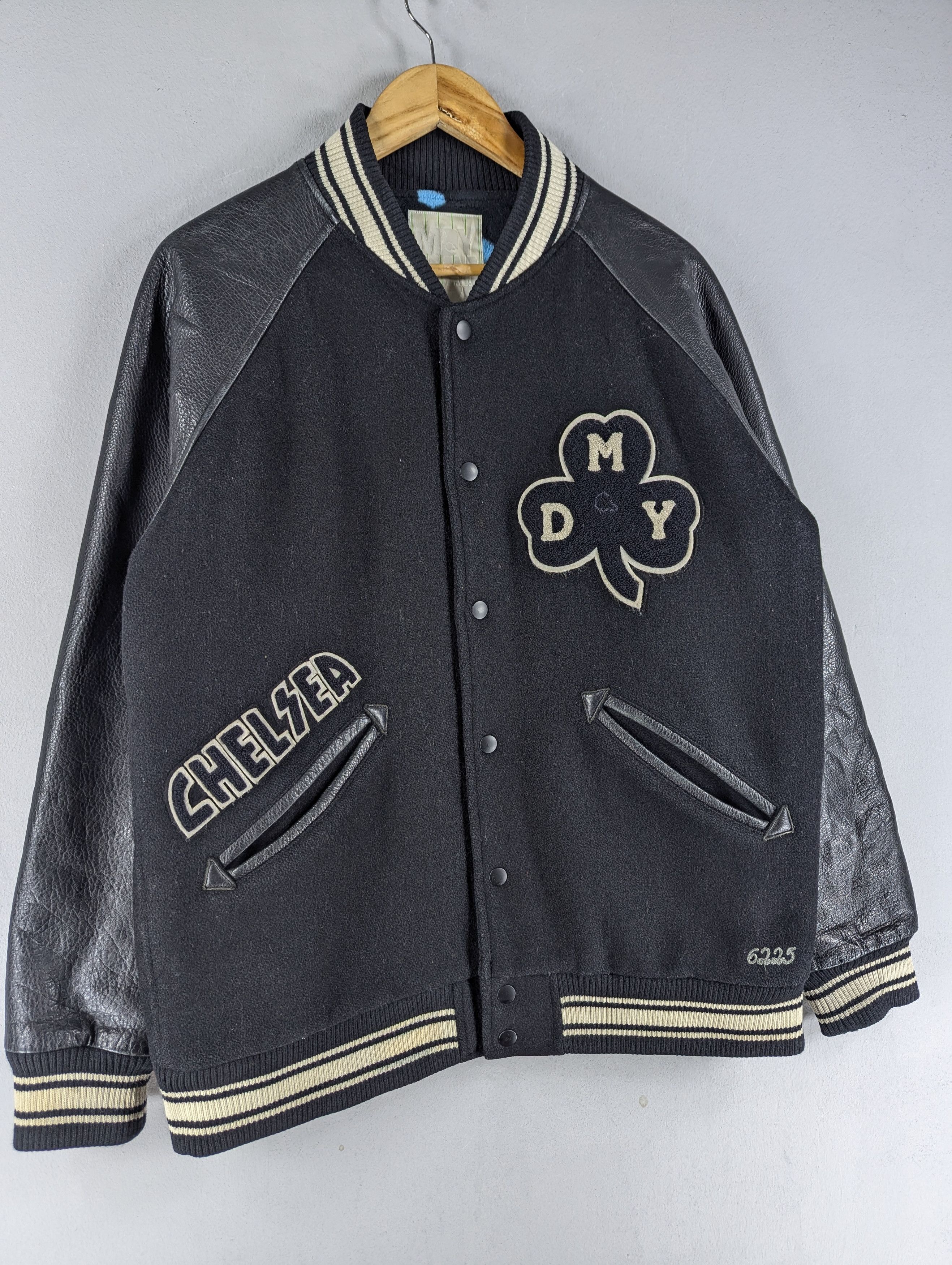 Japanese Brand Vintage Mackdaddy Wool Varsity Sleeve Leather Jacket Size US L / EU 52-54 / 3 - 3 Thumbnail