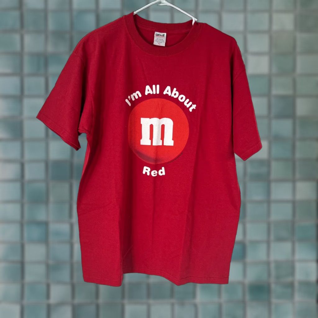 Anvil ANVIL T-Shirt Mens Graphic Crew Neck Short Sleeve 100% Cotton Red Large M&M I’m All About Red Vintage? No (Non-Vintage) Size US L / EU 52-54 / 3 - 1 Thumbnail