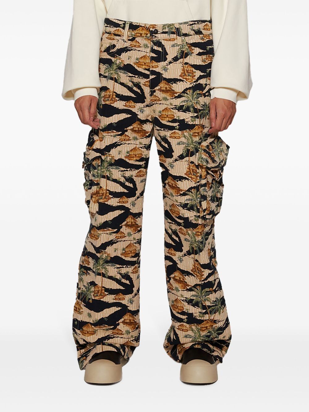 Amiri o1s1wg110825 Repeat Palm Baggy Cargo Pants in Multicolor Size US 36 / EU 52 - 3 Thumbnail