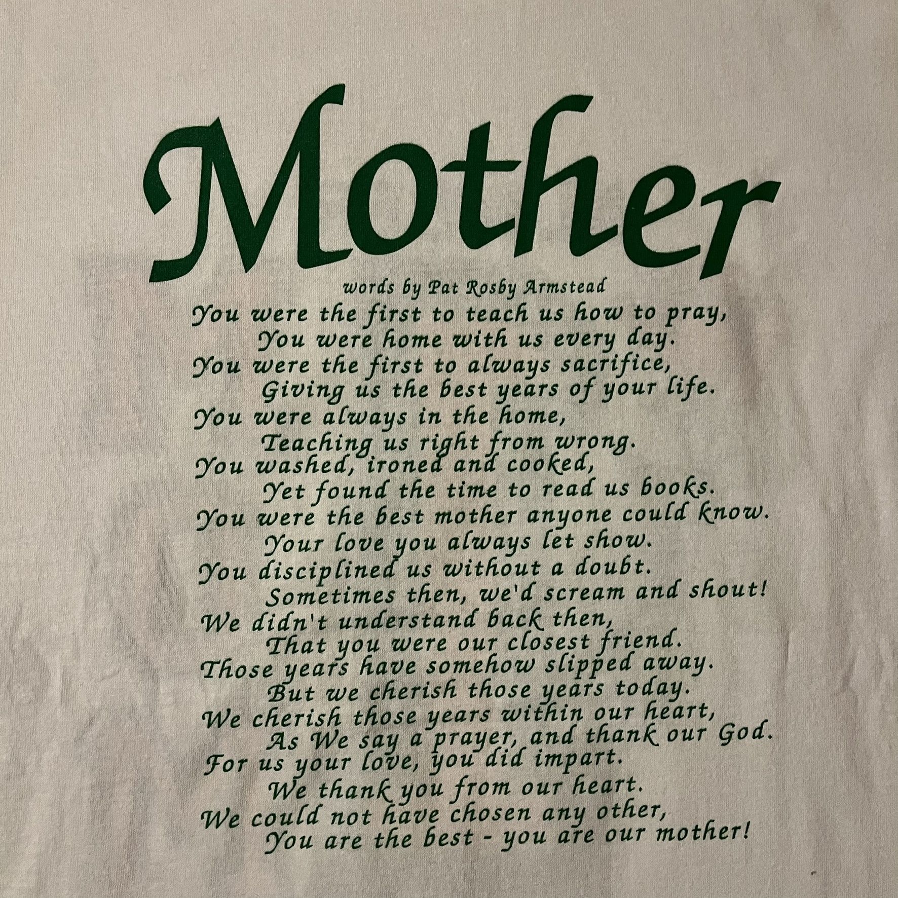 Gildan VTG 90s Number One Mom Poem Rose Mothers' Day Tee Size XL / US 12-14 / IT 48-50 - 4 Thumbnail