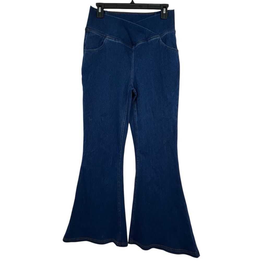 Other Halara Flex High Waisted Crossover Stretch Knit Flare Jeans Size 31" - 8 Thumbnail