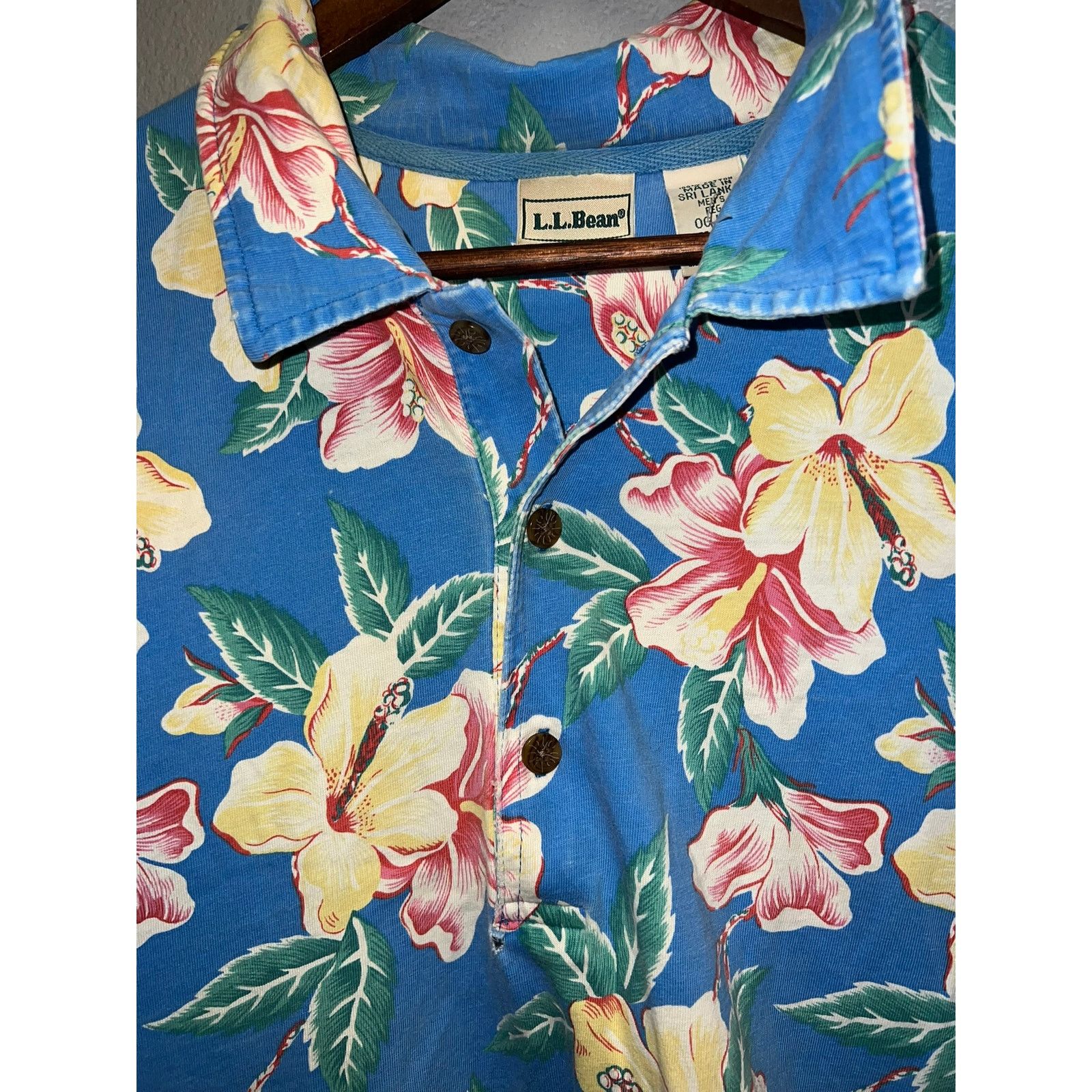 L.L. Bean Vintage LL Bean Hawaiian Shirt 1/4 Button Blue Top VTG 2XL Size US XXL / EU 58 / 5 - 5 Thumbnail