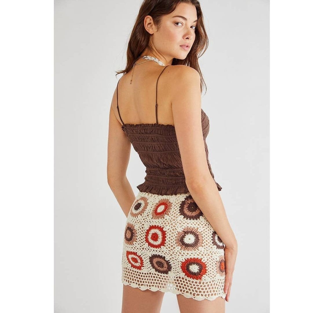 Free People New Free People FLOOK Marni Crochet Mini Skirt $138 SMALL Size 28" / US 6 / IT 42 - 3 Thumbnail