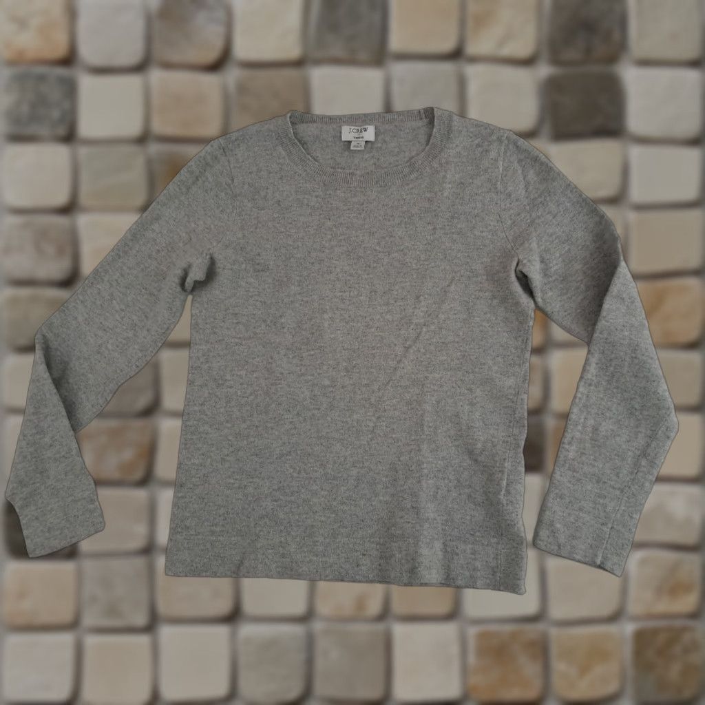 J.Crew VINTAGE J.CREW Sweater Shirt Women Sz S Gray Wool Cotton Knit Long Sleeve Pullover Casual Winter Fall Spring Regular 21in long 18in pit to pit Size S / US 4 / IT 40 - 1 Thumbnail