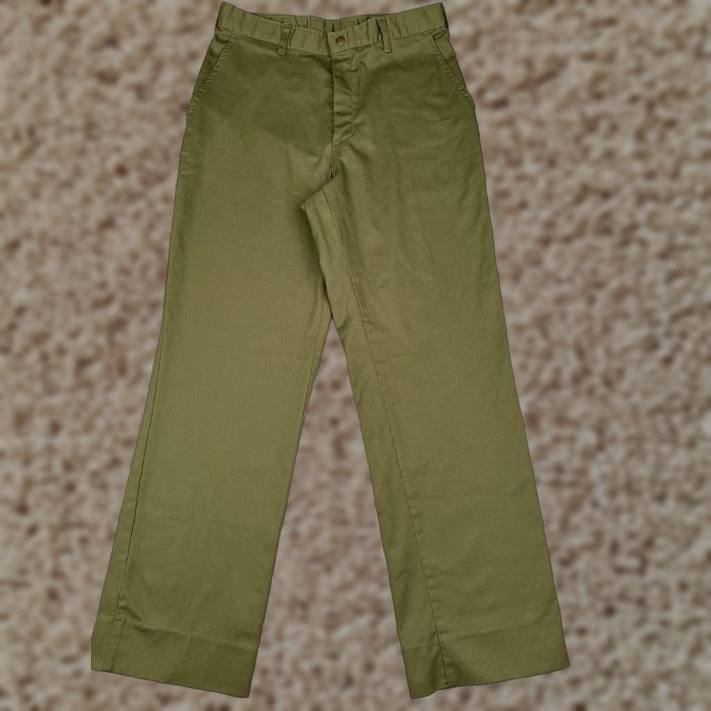 Vintage VINTAGE Boy Scouts of America Pants Mens 32x32 Olive Green Twill Straight Leg Flat 1997 Size US 32 / EU 48 - 1 Thumbnail