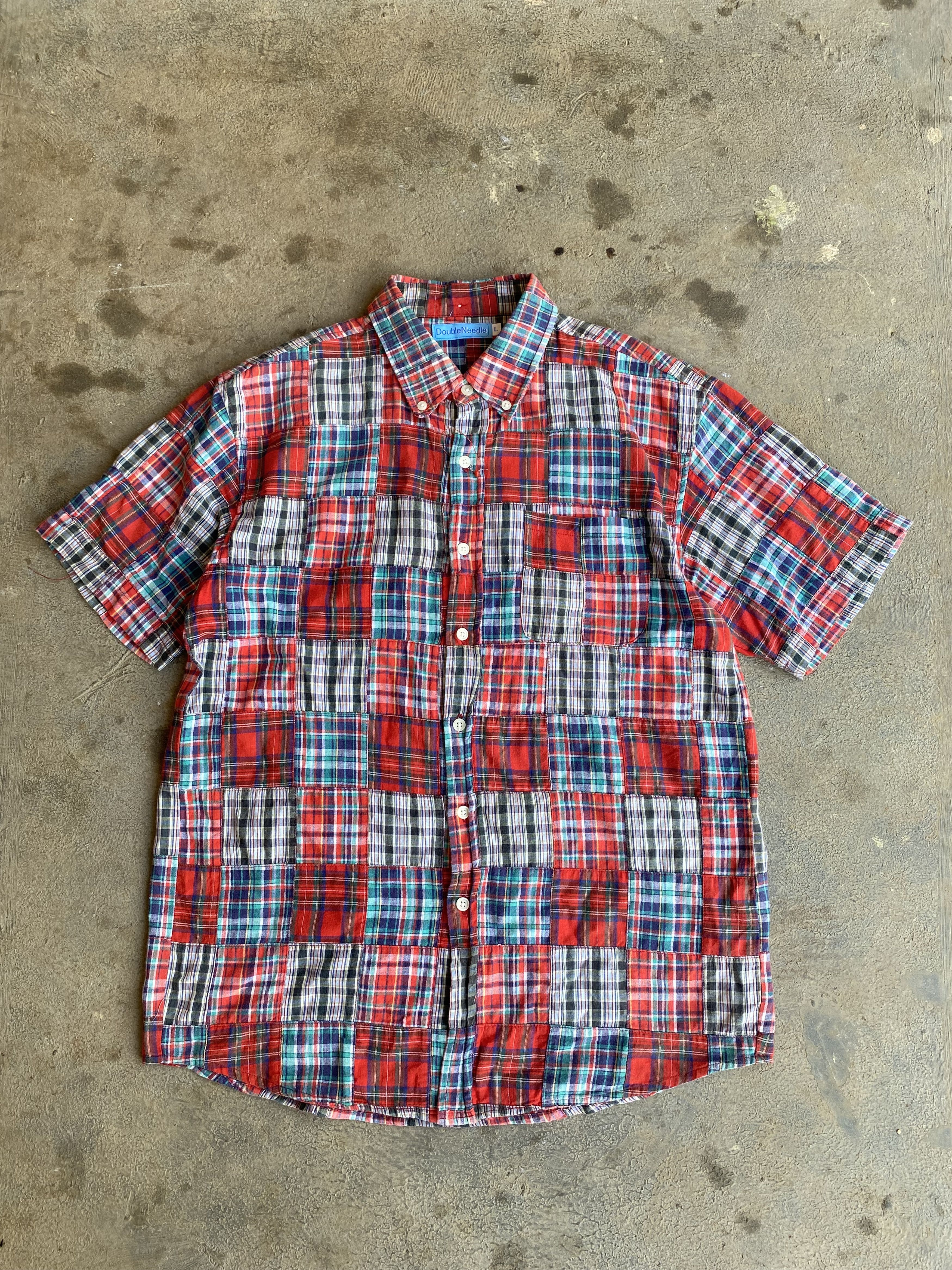 Japanese Brand × Vintage Double Needle patchwork button shirt Size US M / EU 48-50 / 2 - 1 Thumbnail