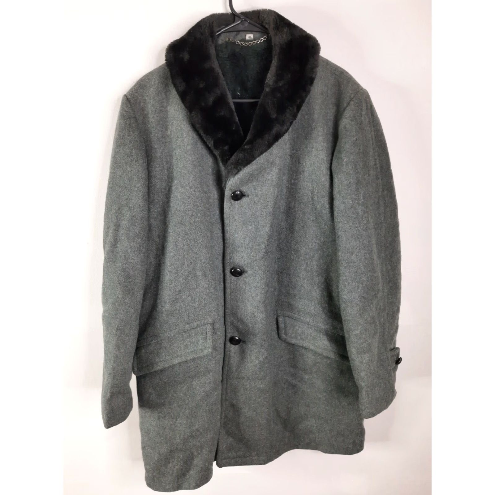 Greats VINTAGE Great Western Coat Wool Green 40 WoolLining Faux Fur Collar Men Size 40 Regular Coat Size US XXS / EU 40 - 4 Thumbnail