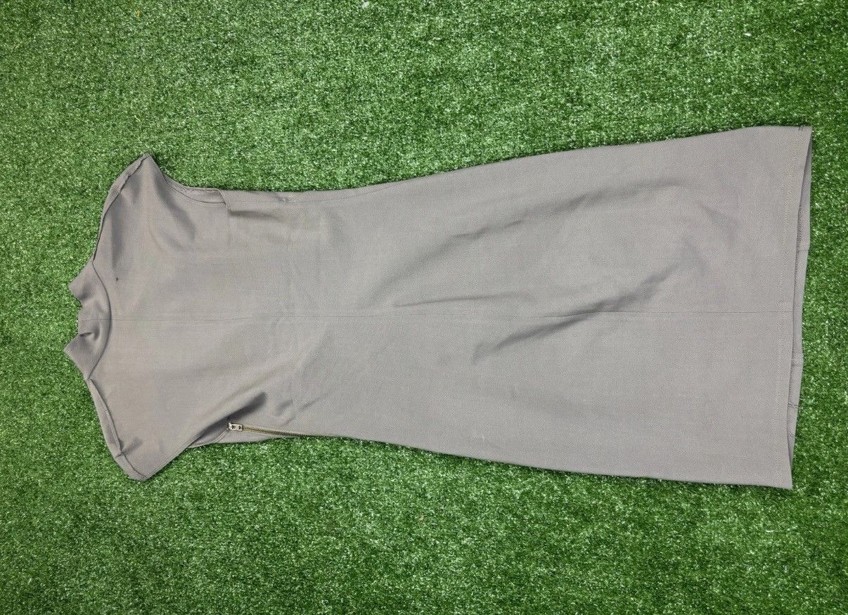 Helmut Lang HELMUT LANG grey woolblend gathered capsleeve sheath dress 2 Size XS / US 0-2 / IT 36-38 - 6 Thumbnail