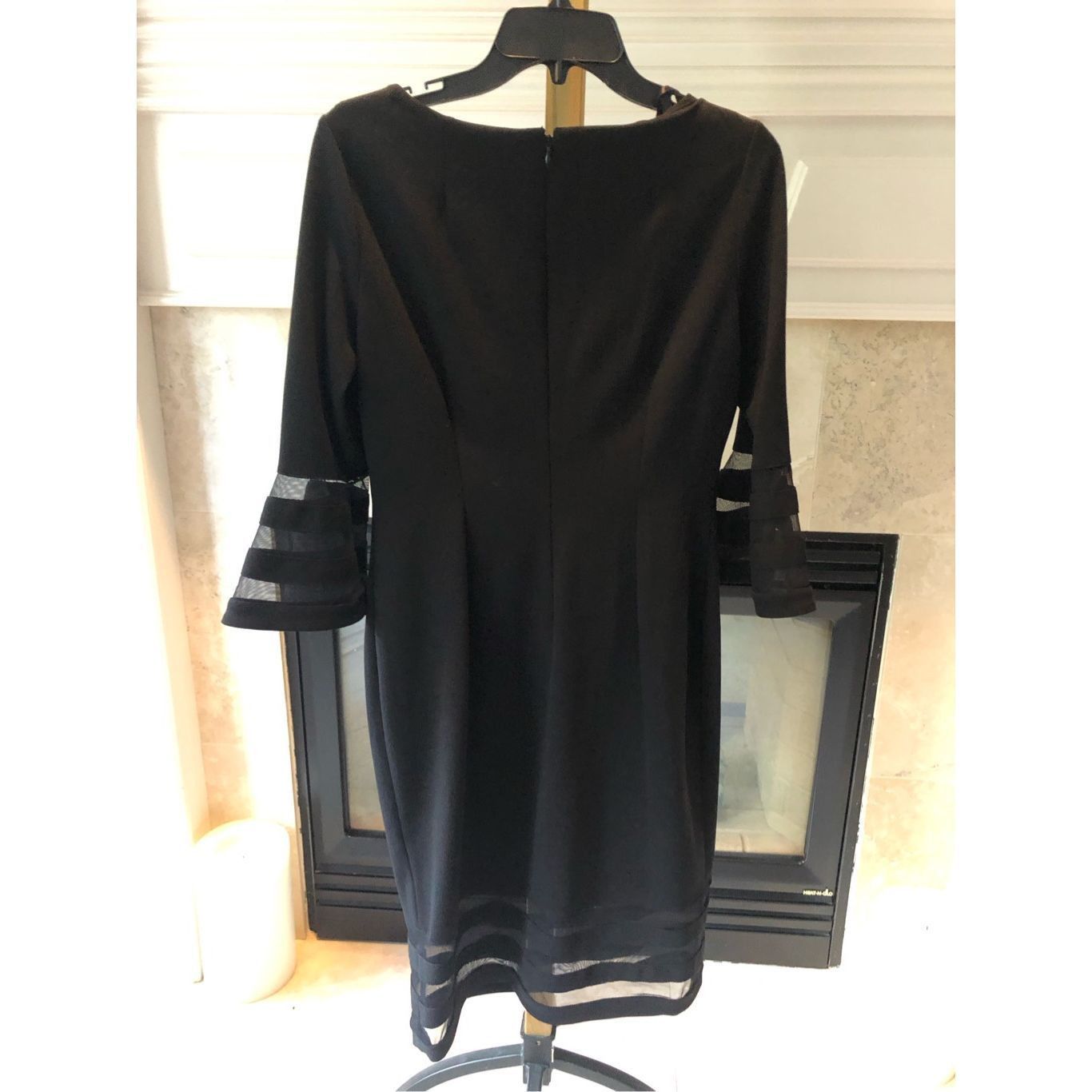 Calvin Klein Calvin Klein Women’s Elegant Black Flare Sleeve Striped Mesh Size M / US 6-8 / IT 42-44 - 2 Thumbnail