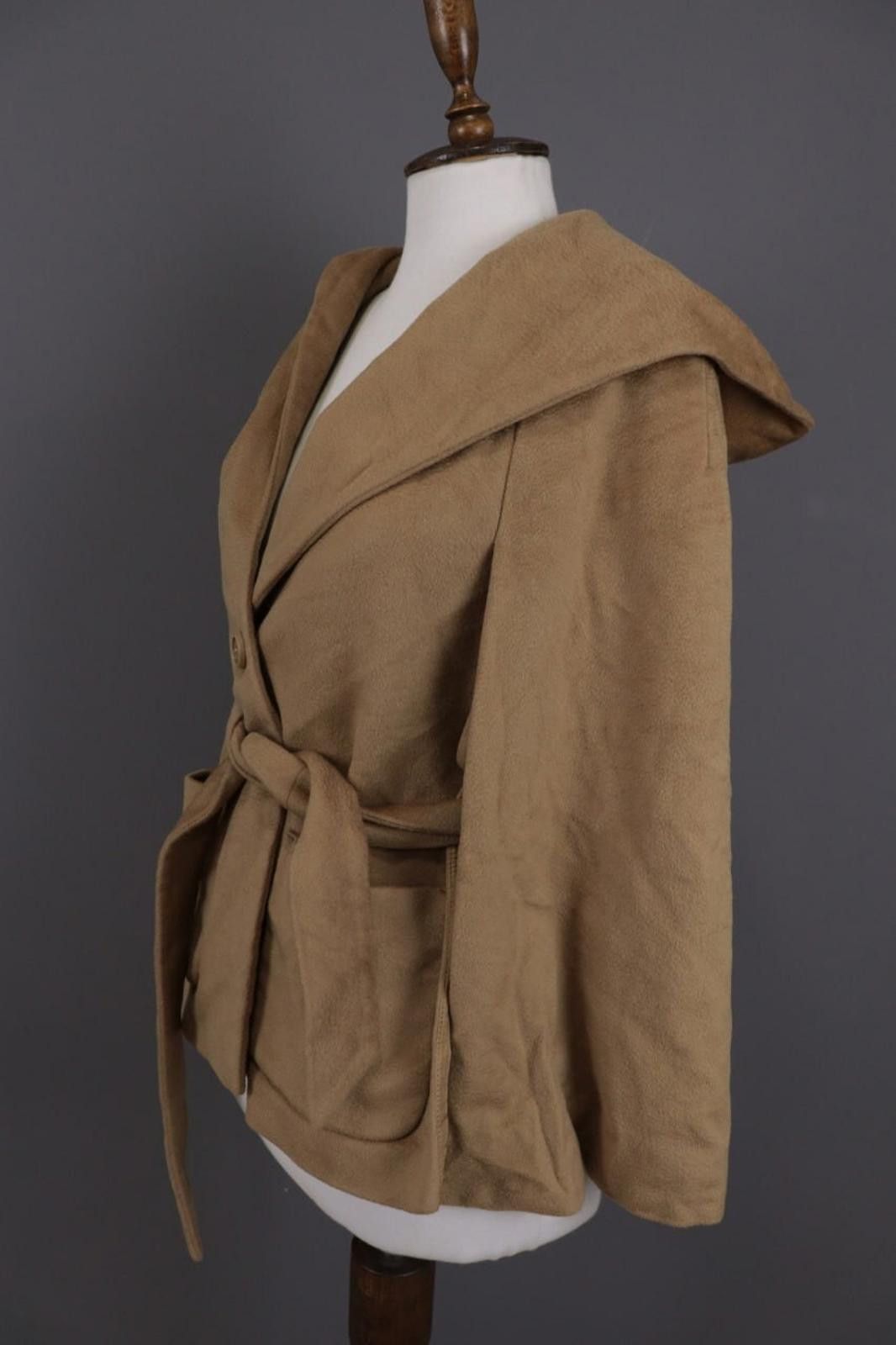 Designer Max Mara Beige Wool Knit Belted Coat Jacket USA 6 / GB 8 Size M / US 6-8 / IT 42-44 - 7 Thumbnail