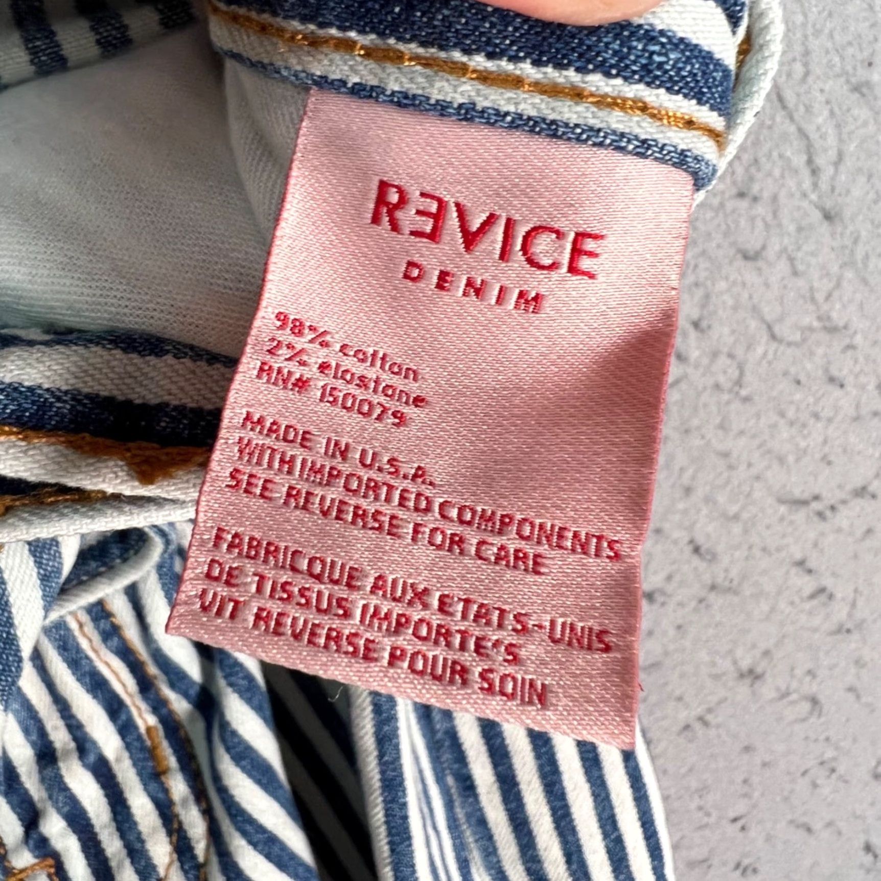 Vintage Revice Denim Womens Size 25 Striped Star Patch High-Waisted Flare Jeans Size 42" / US 20 - 4 Thumbnail