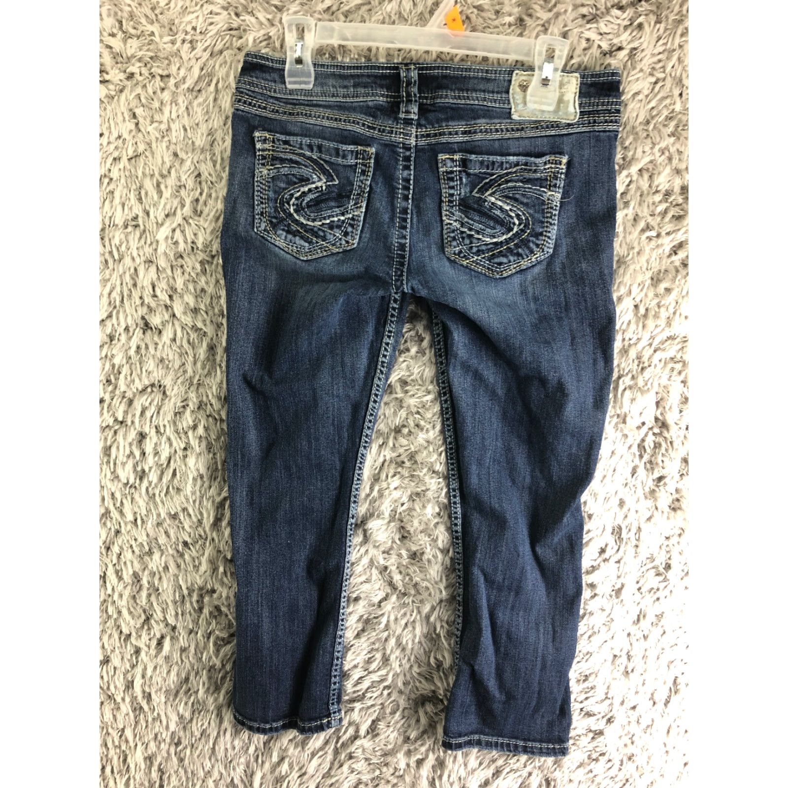Silver Jeans Co. VINTAGE Silver Jeans Womens Twisted Capri Jeans W29 Mid Rise Dark Wash Blue Denim Capris Mens? Size 29" - 5 Thumbnail