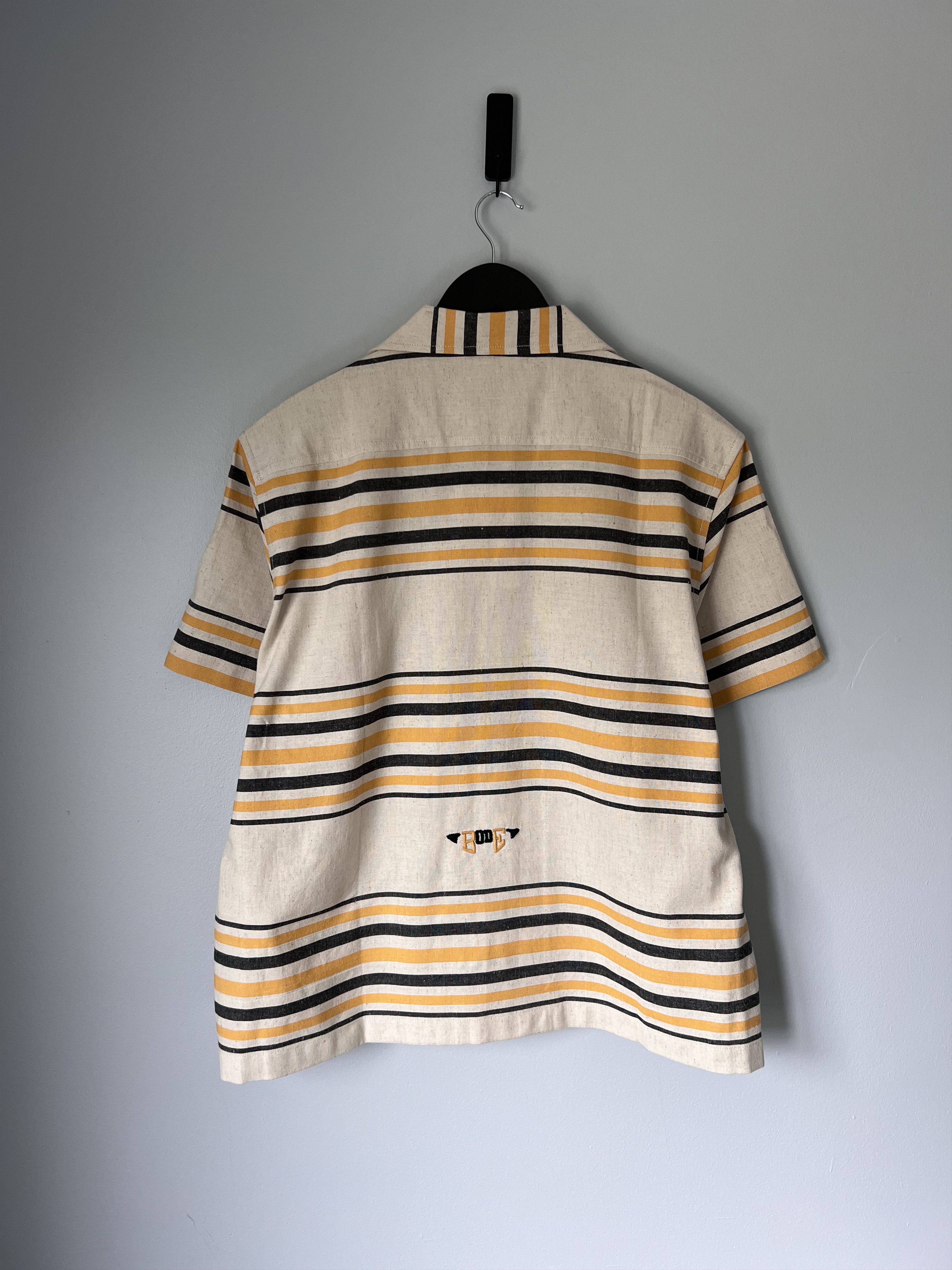 Bode Bode Namesake Stripe SS Shirt in Ecru Yellow Size US L / EU 52-54 / 3 - 6 Thumbnail